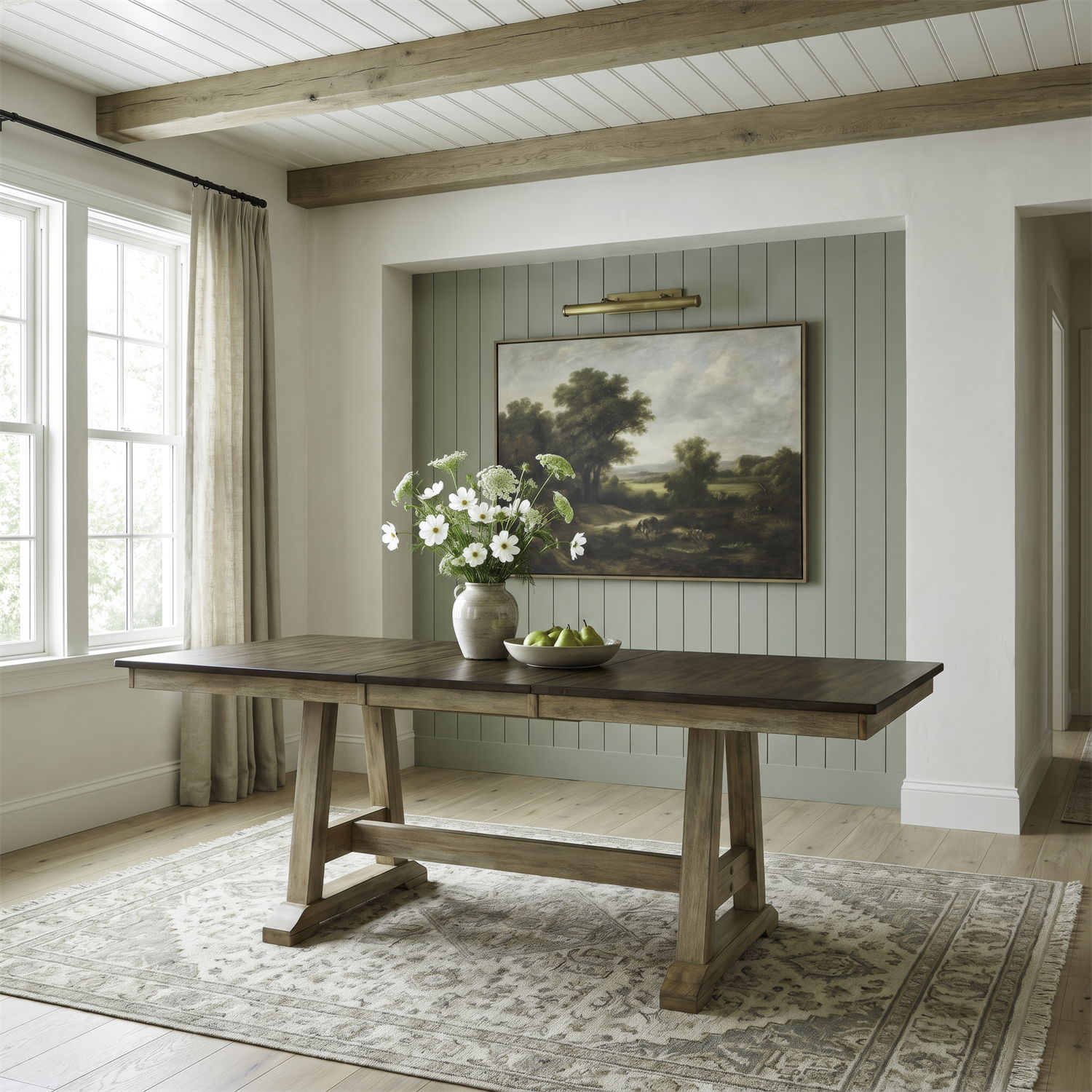 Lindsey Farm - Trestle Table - Natural & Brown