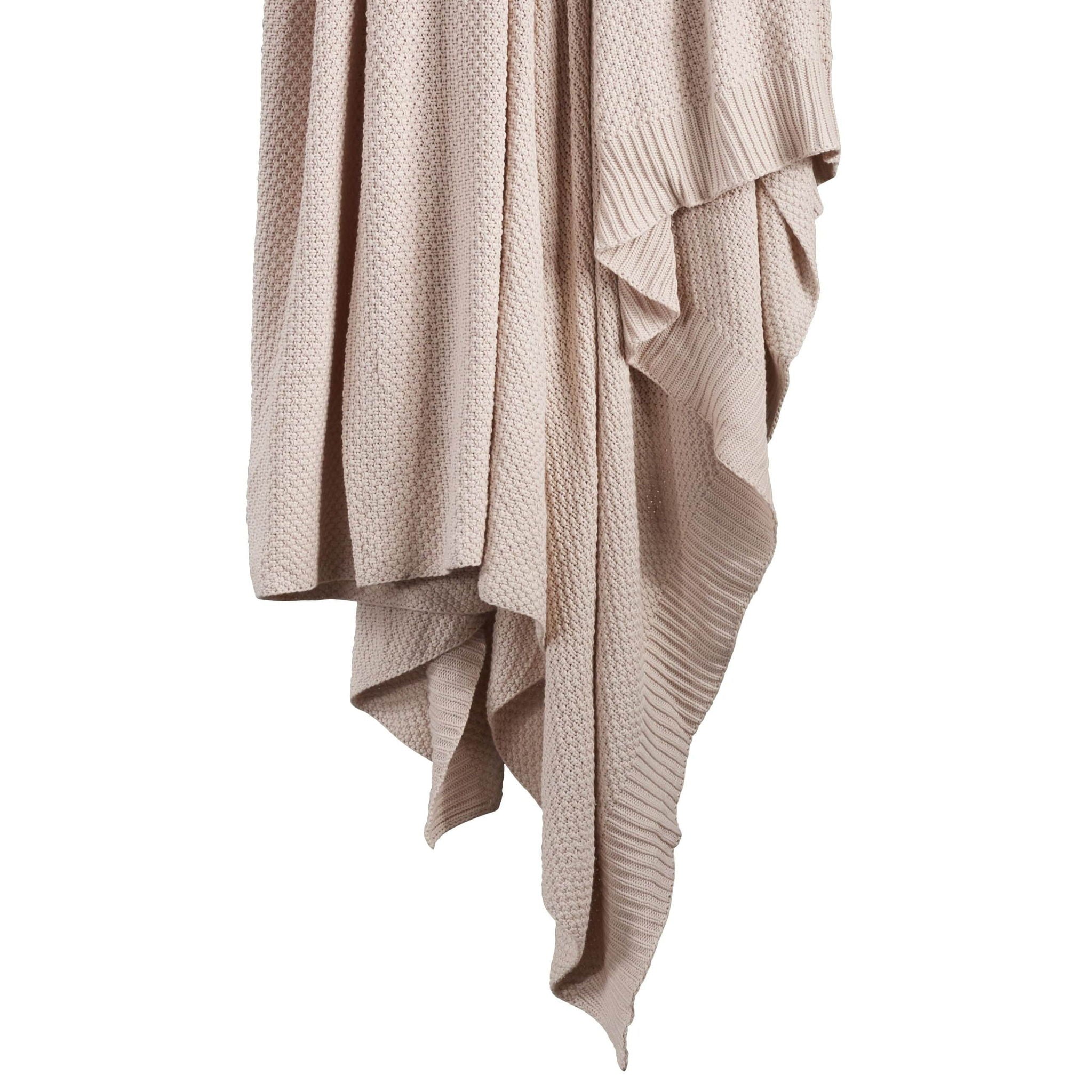 Cotton Knit - Full/Queen Blanket - Blush