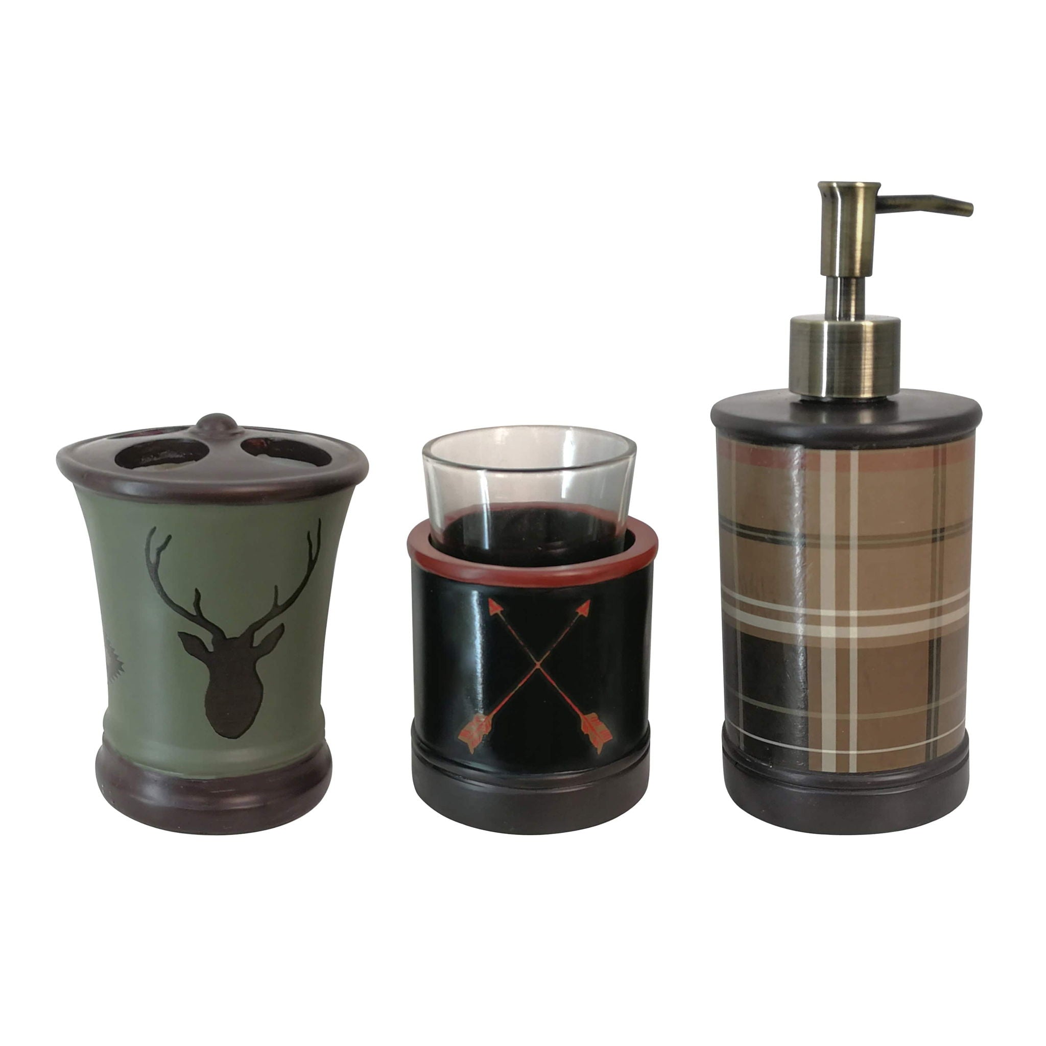 Aztec Bear - Countertop Bathroom Set (Set of 3), 4 Per Carton - Multi Color
