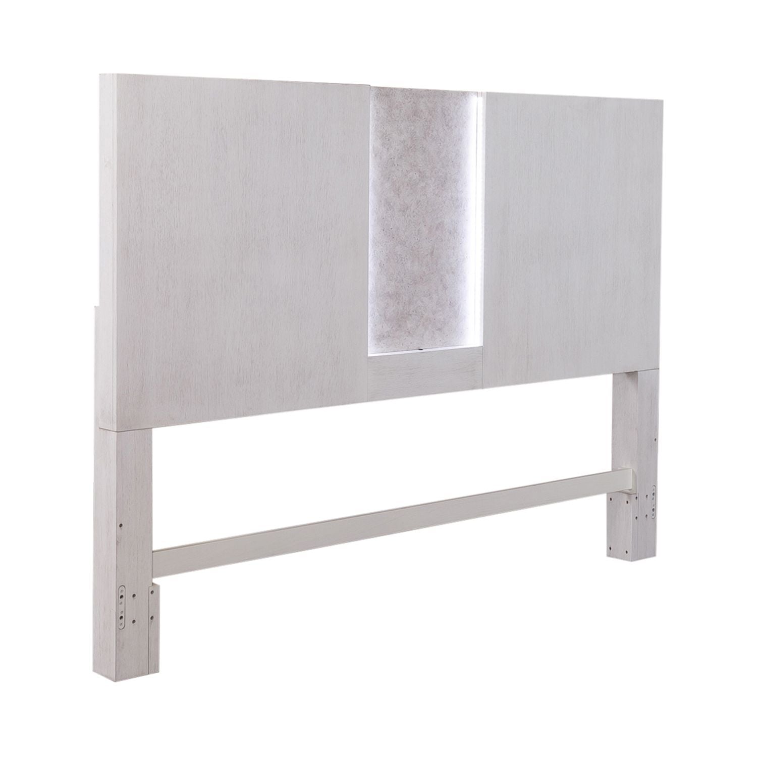 Mirage - King Travertine Panel Headboard - Wirebrushed White