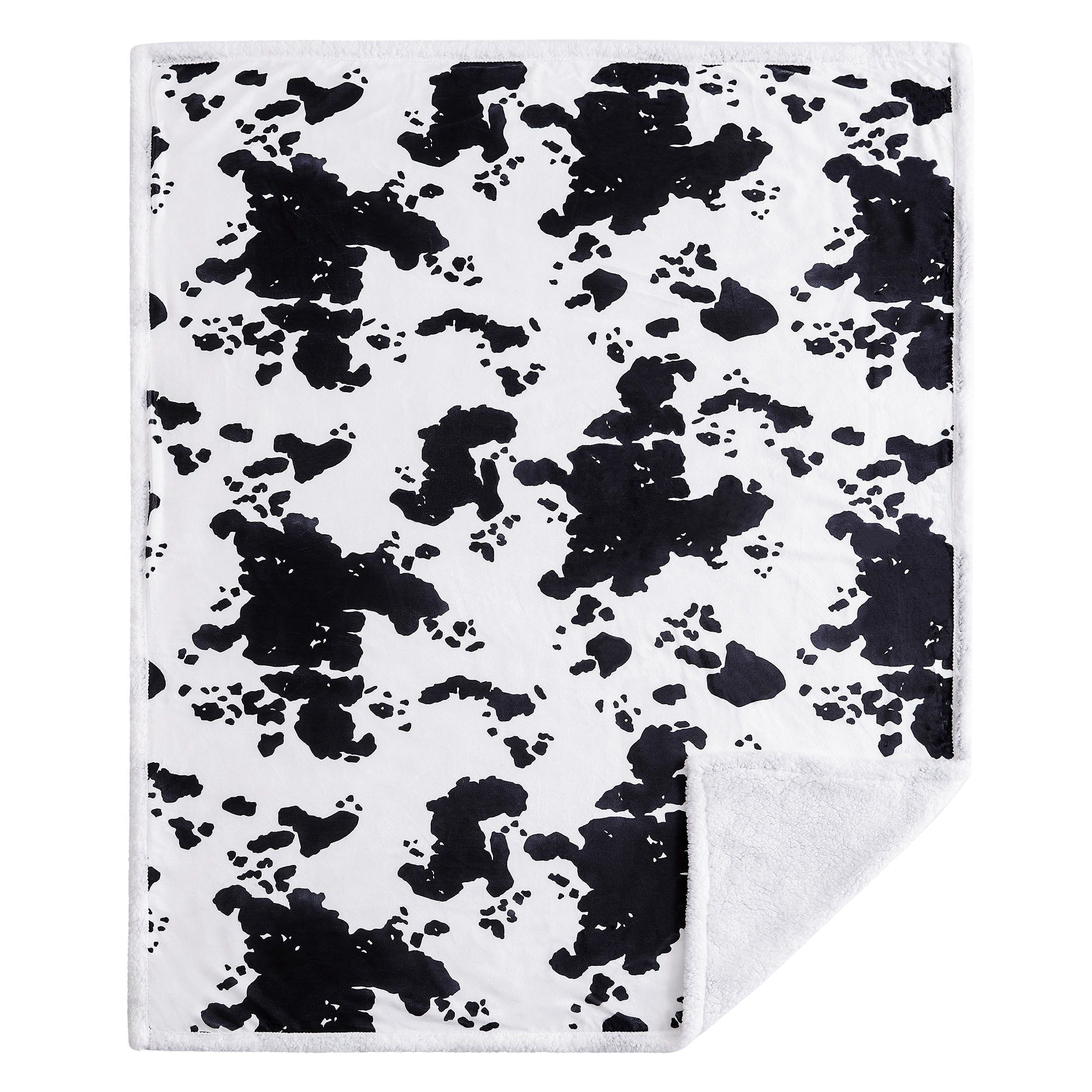 Campfire - Elsa Cowhide Campfire Sherpa Throw 6 Per Carton - Black / White
