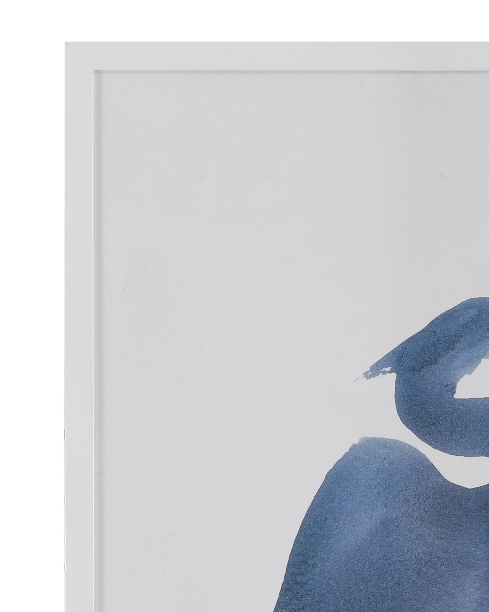 Heron In Blue Framed Print (Set of 2) - White