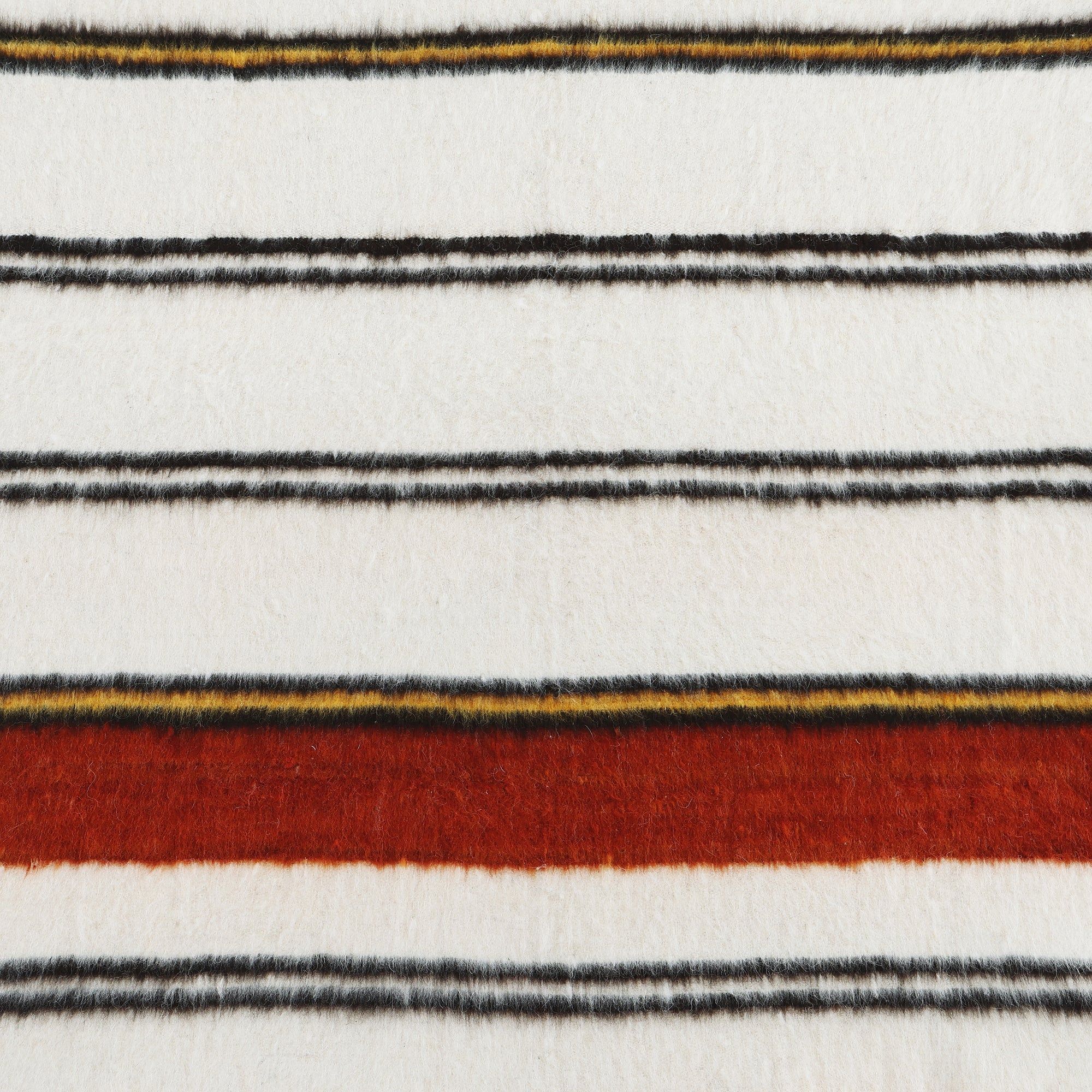 Solola - 100% Wool Handwoven Throw Blanket - Orange / Natural