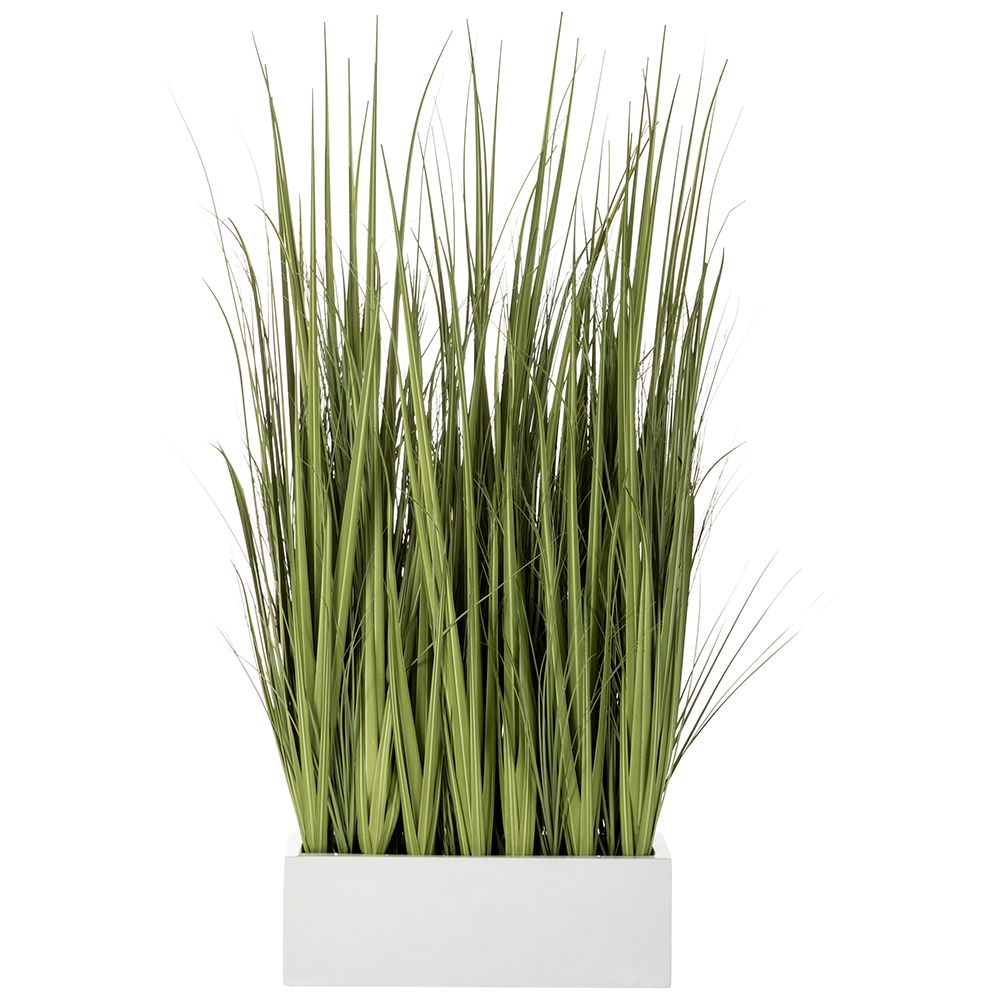 Wild Grass Divider in White F/G Planter Green Light