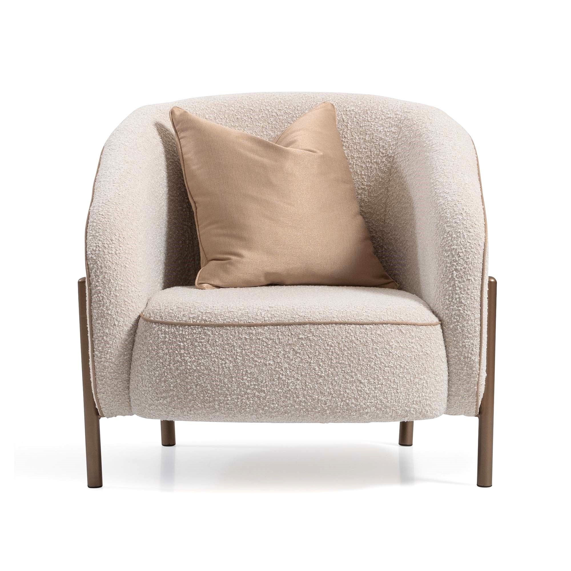 Lisbon - Accent Chair - Oyster / Matte Bronze