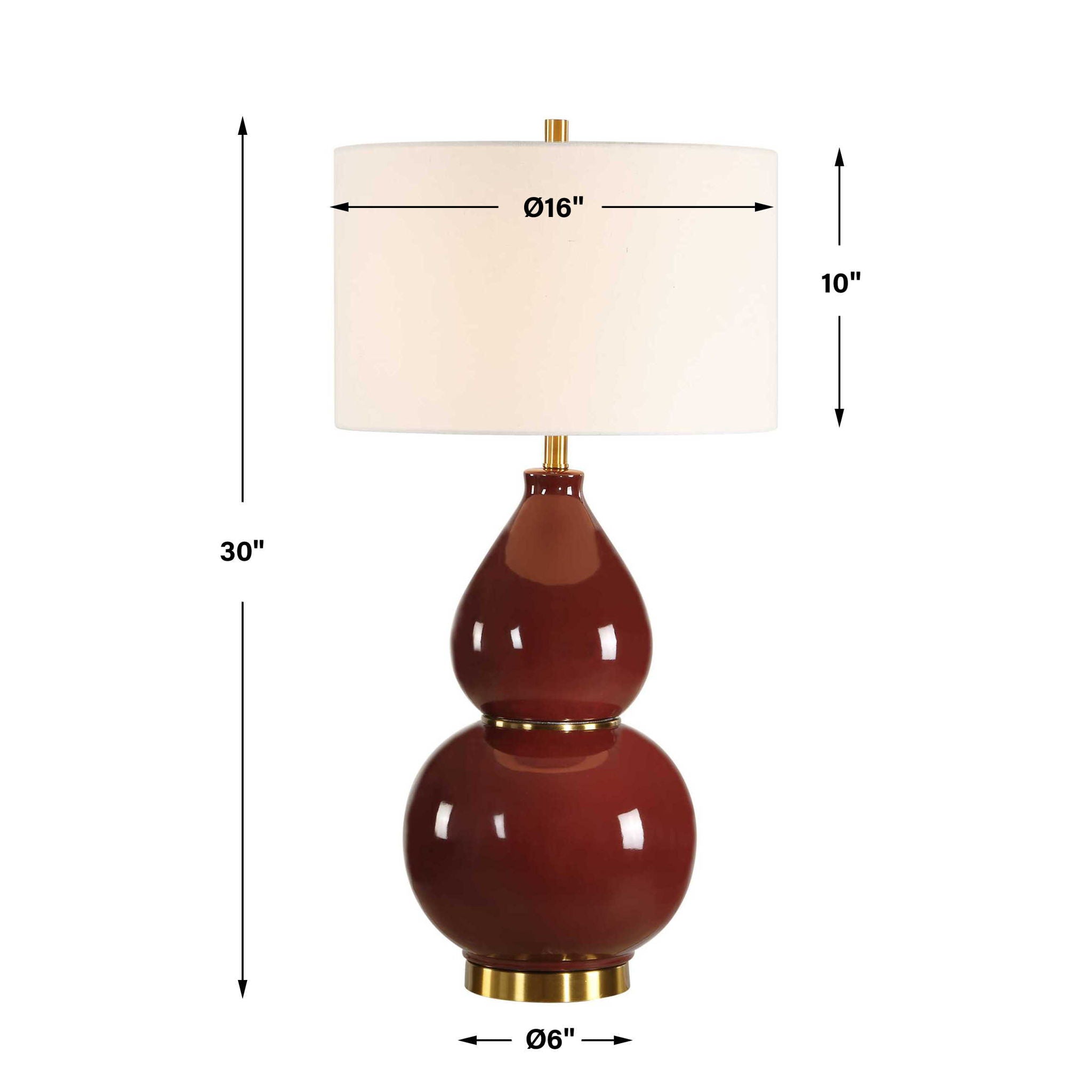 Gourd - Table Lamp - Burgundy