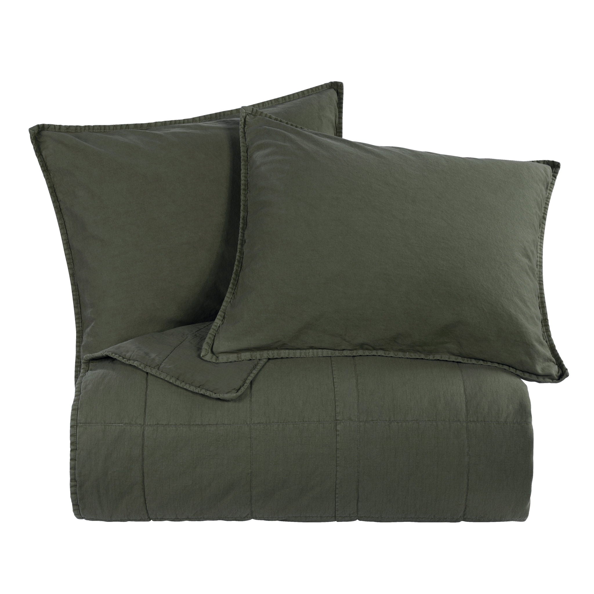 Cotton Canvas - King Stonewashed Coverlet Set (Set of 3) - Duffle Bag