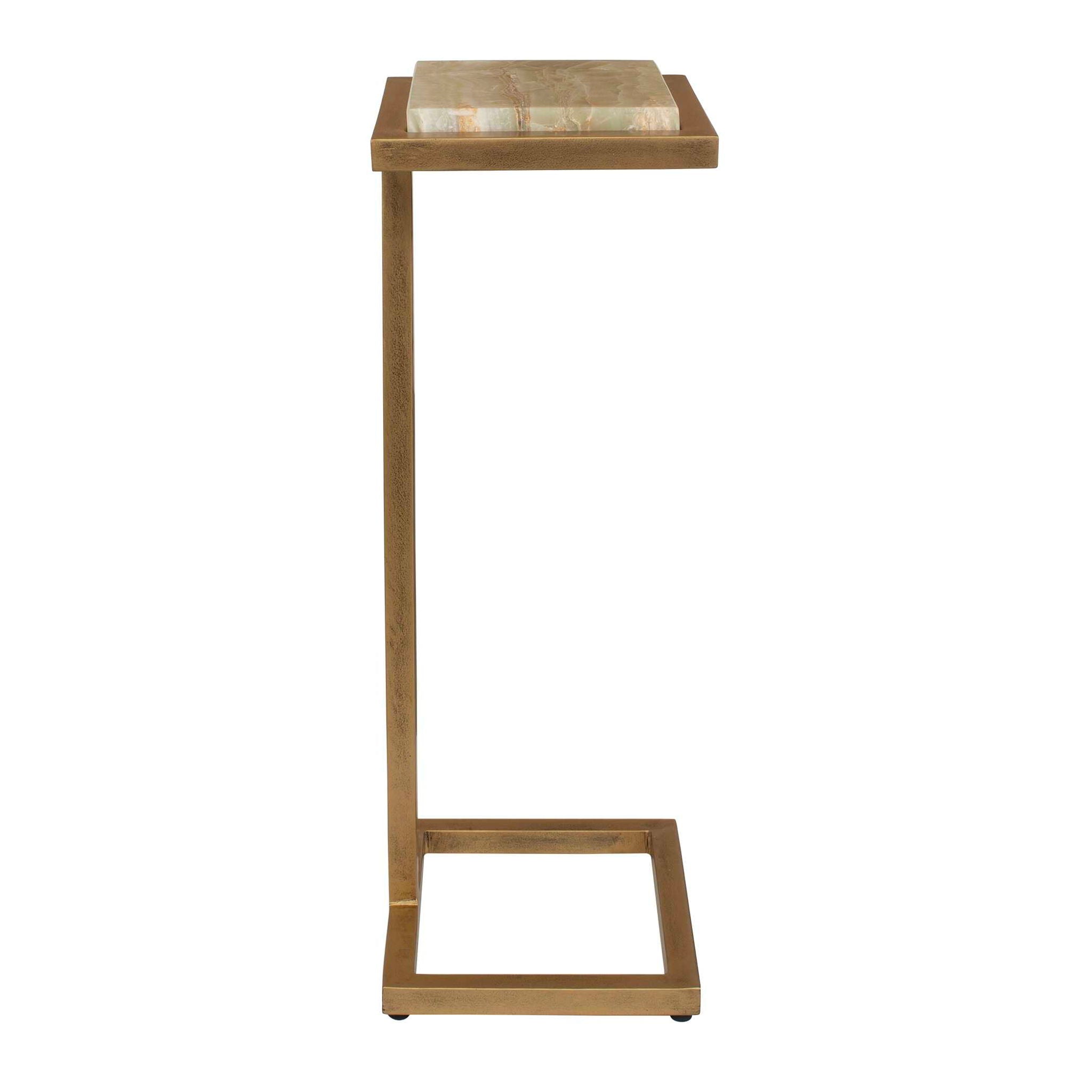 Gamora - Marble Drink Table - Gold / Green