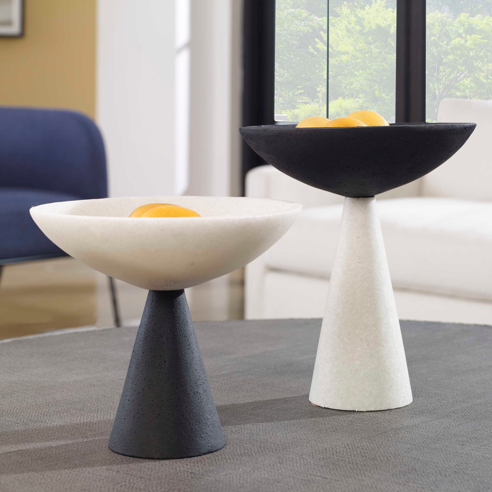 Antithesis - Marble Bowls (Set of 2) - Black & White