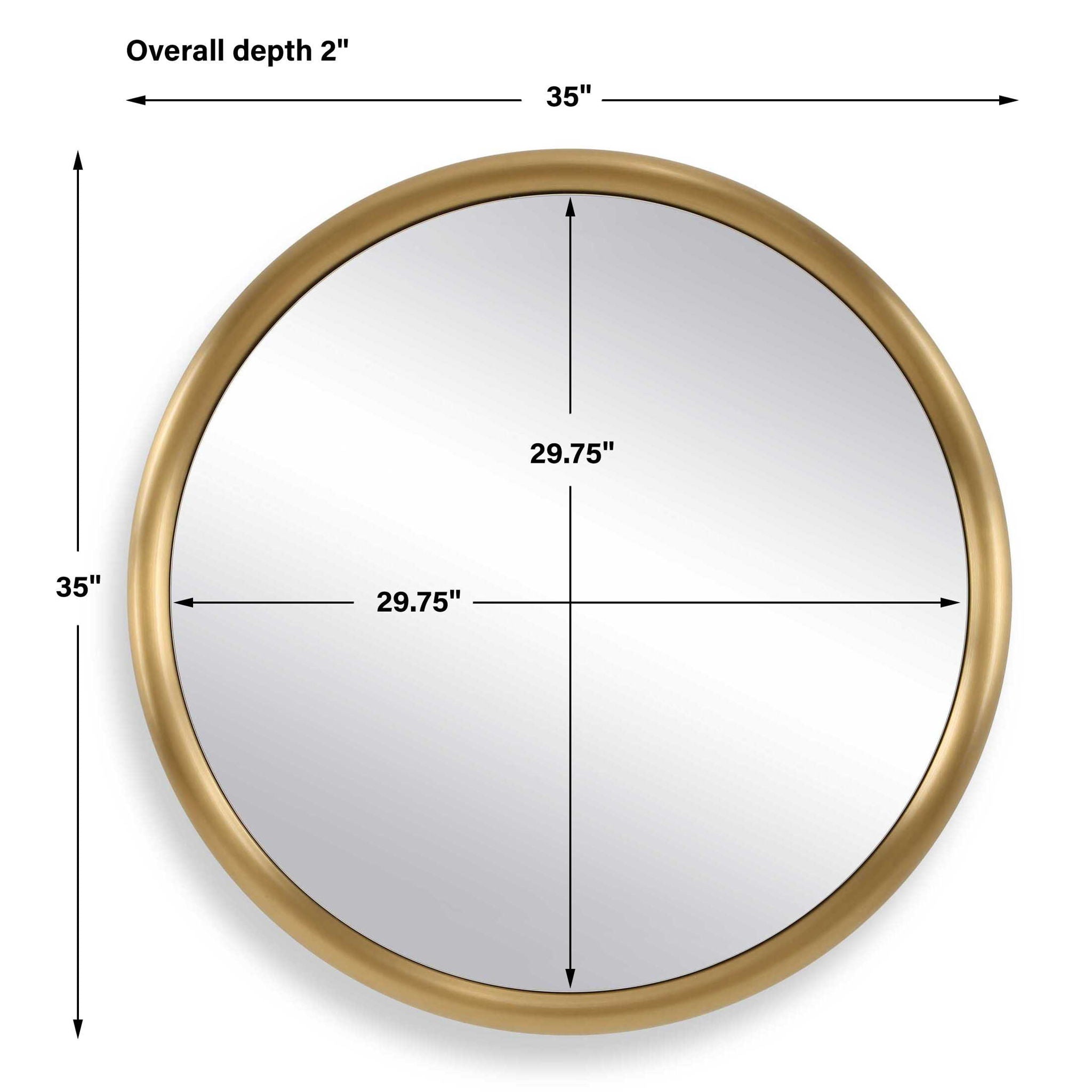 Atkinson - Modern Round Mirror - Brass