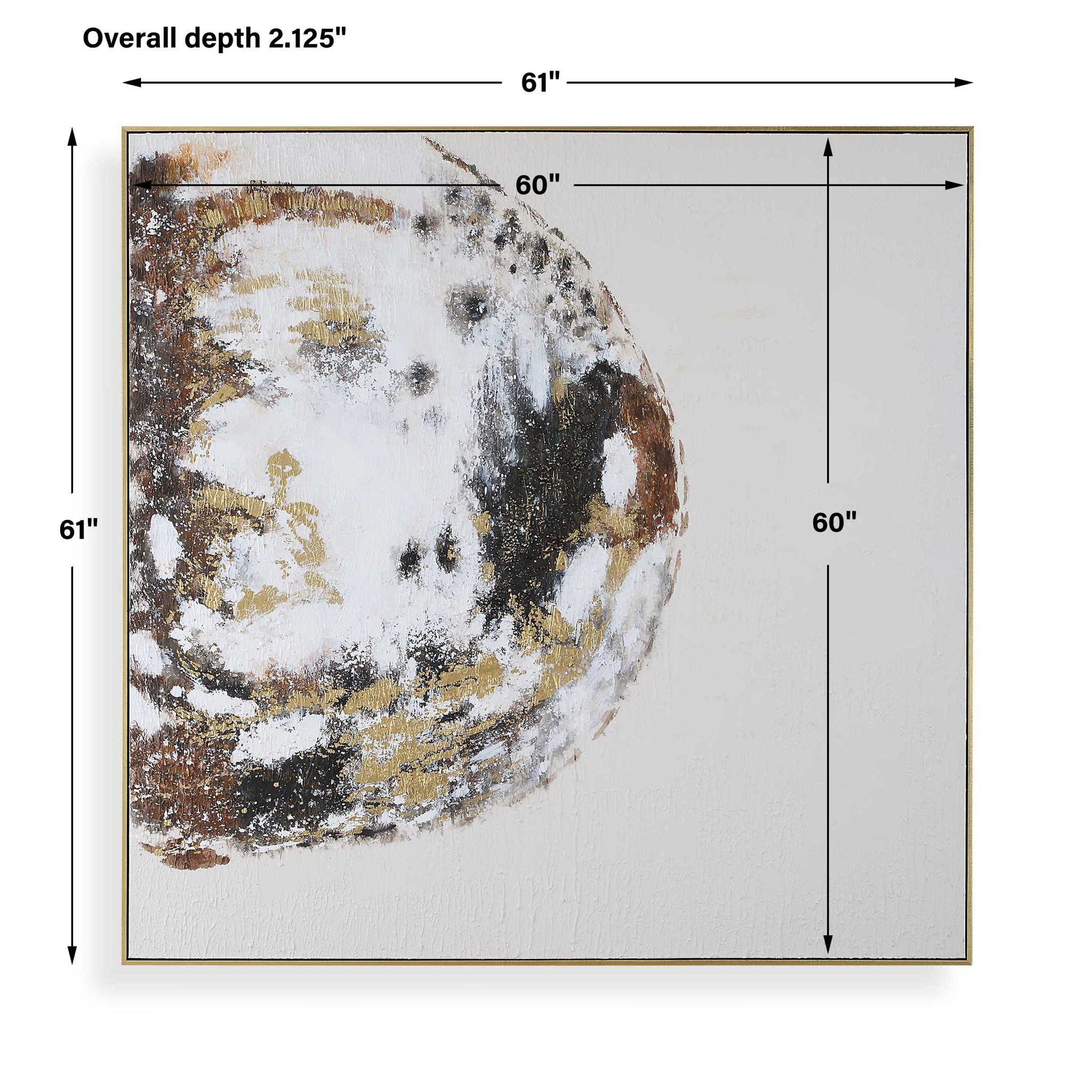Moon Landing - Hand Painted Abstract Art - Black / Brown / Gold / Gray / White