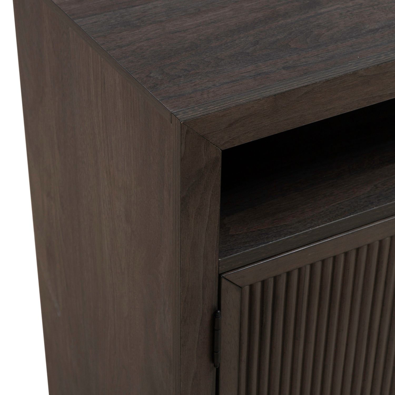 Modern Edge - Bedside Chest With Charging Station - Caffe