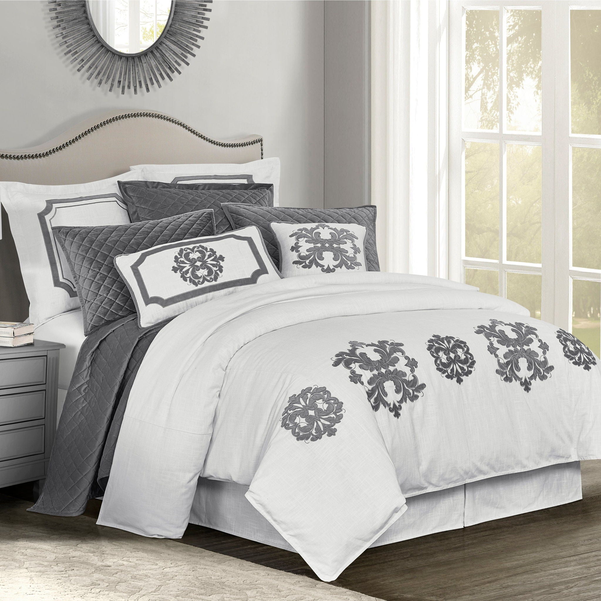 Madison - King Linen Duvet Cover - Gray