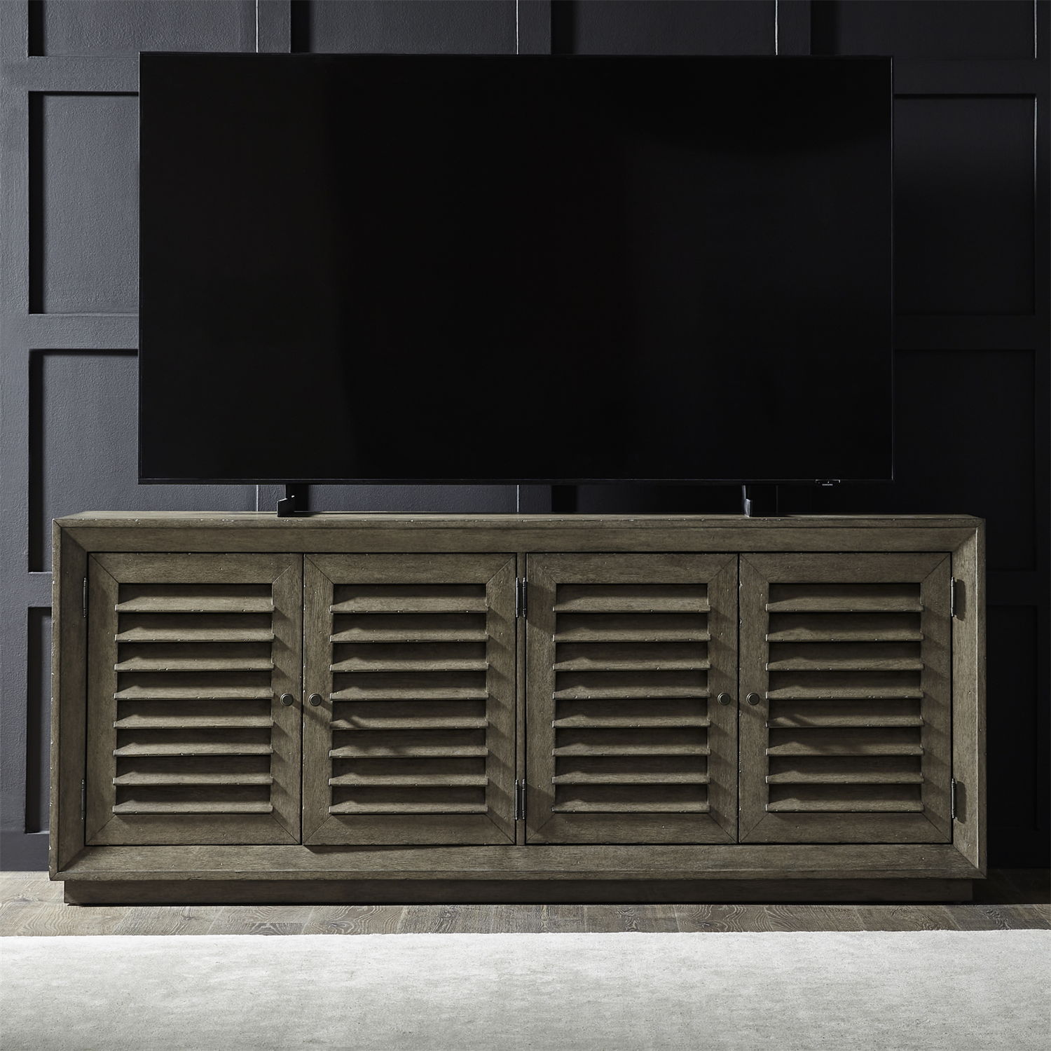 Aspen Sky - 78" TV Console - Weathered Saddle Brown