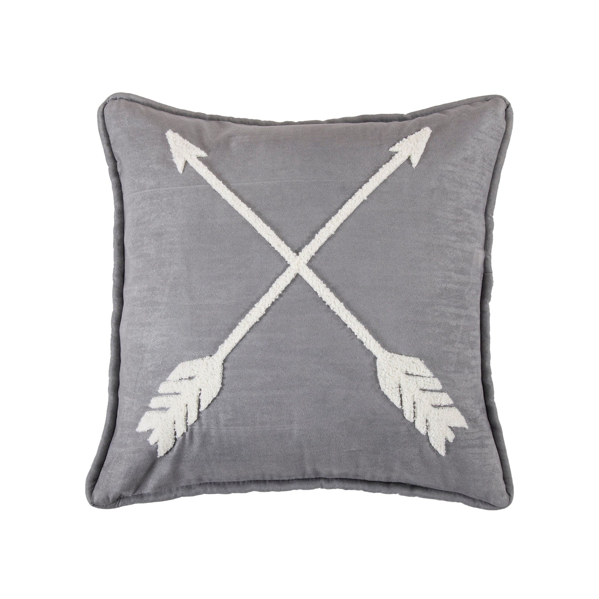Free Spirit - Arrow Throw Pillow - Gray / White