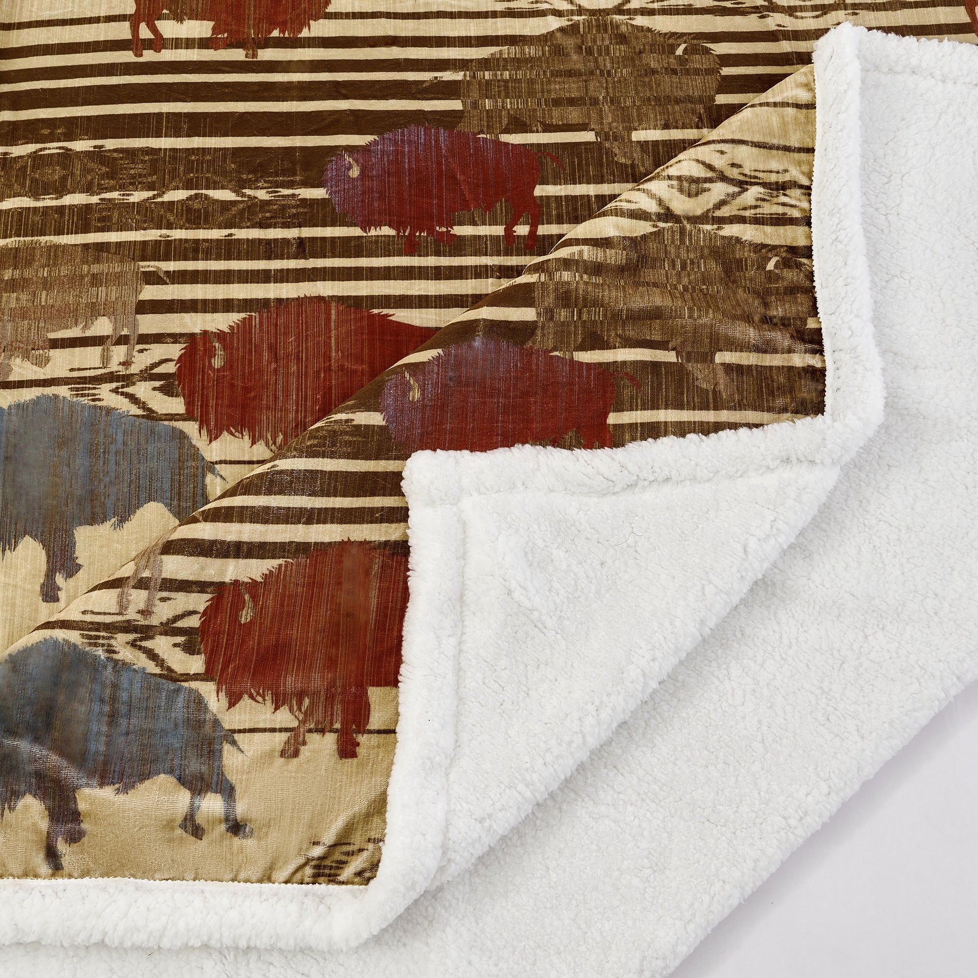 Campfire - Home On The Range Campfire Sherpa Throw 6 Per Carton - Multi Color