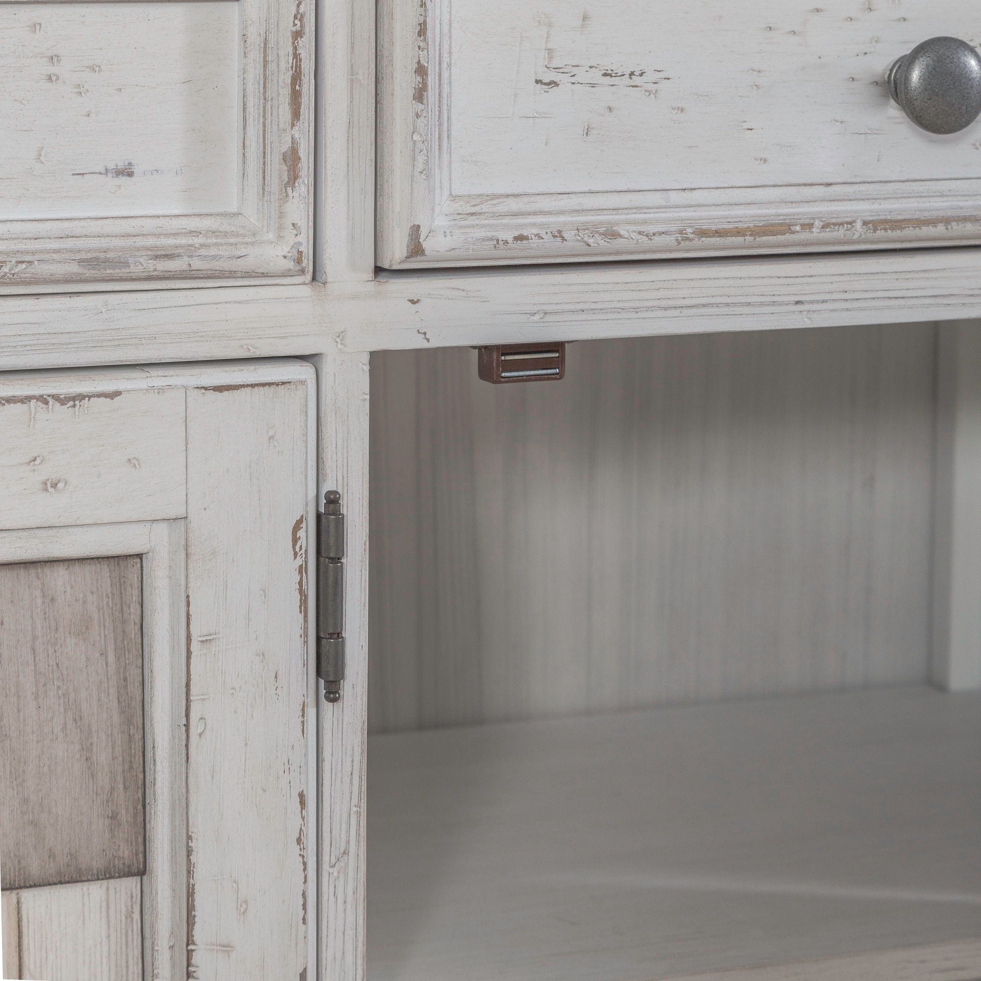 River Place - Accent Server - Riverstone White & Tobacco