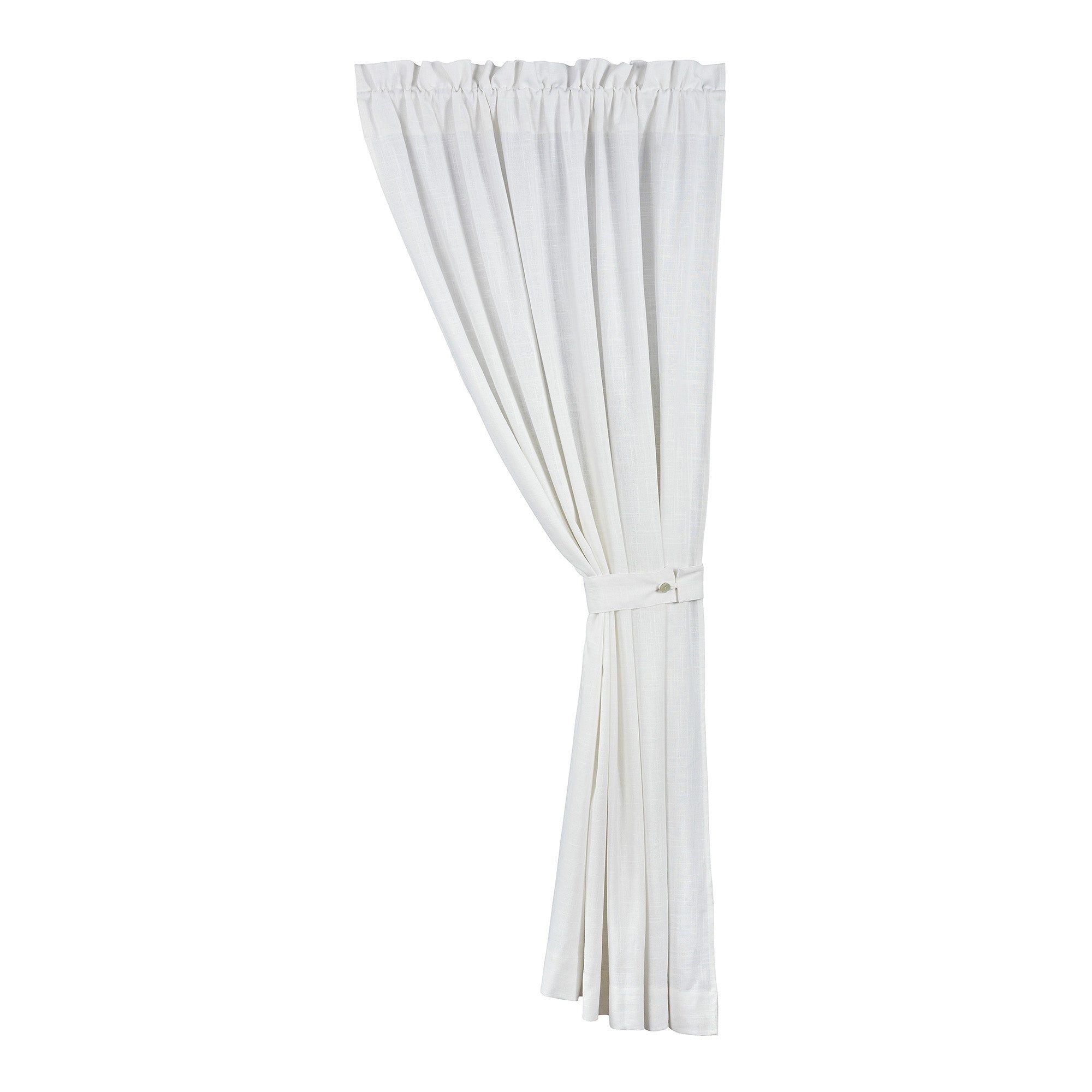 Luna - Washed Linen Lined Curtain - White