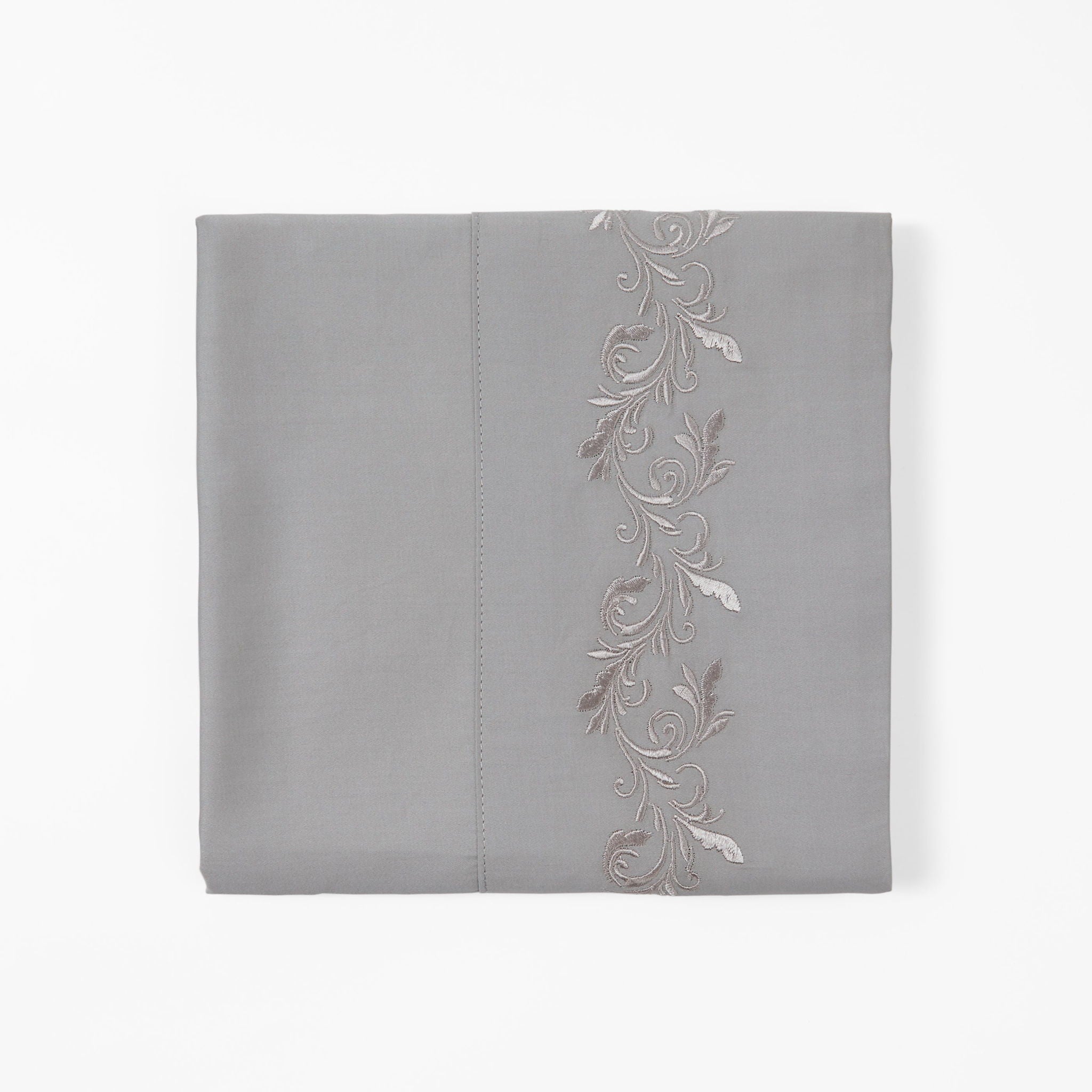 Scroll Sheet - Queen 350TC Gray Scroll Embroidered Sheet Set (Set of 4) - Gray