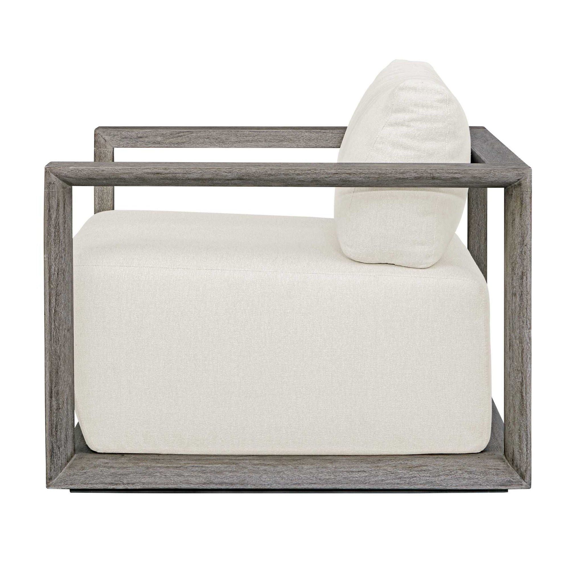 Remsen - Outdoor Lounge Chair - Dark Gray / White