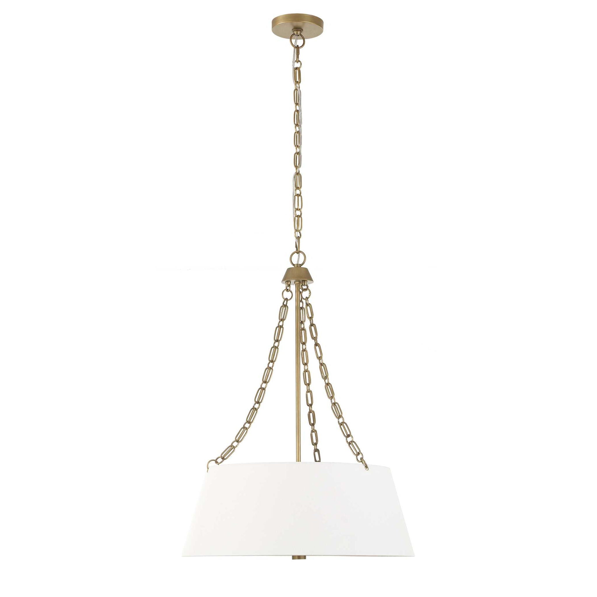 Andalucia - 4 Light Drum Pendant - Gold / White