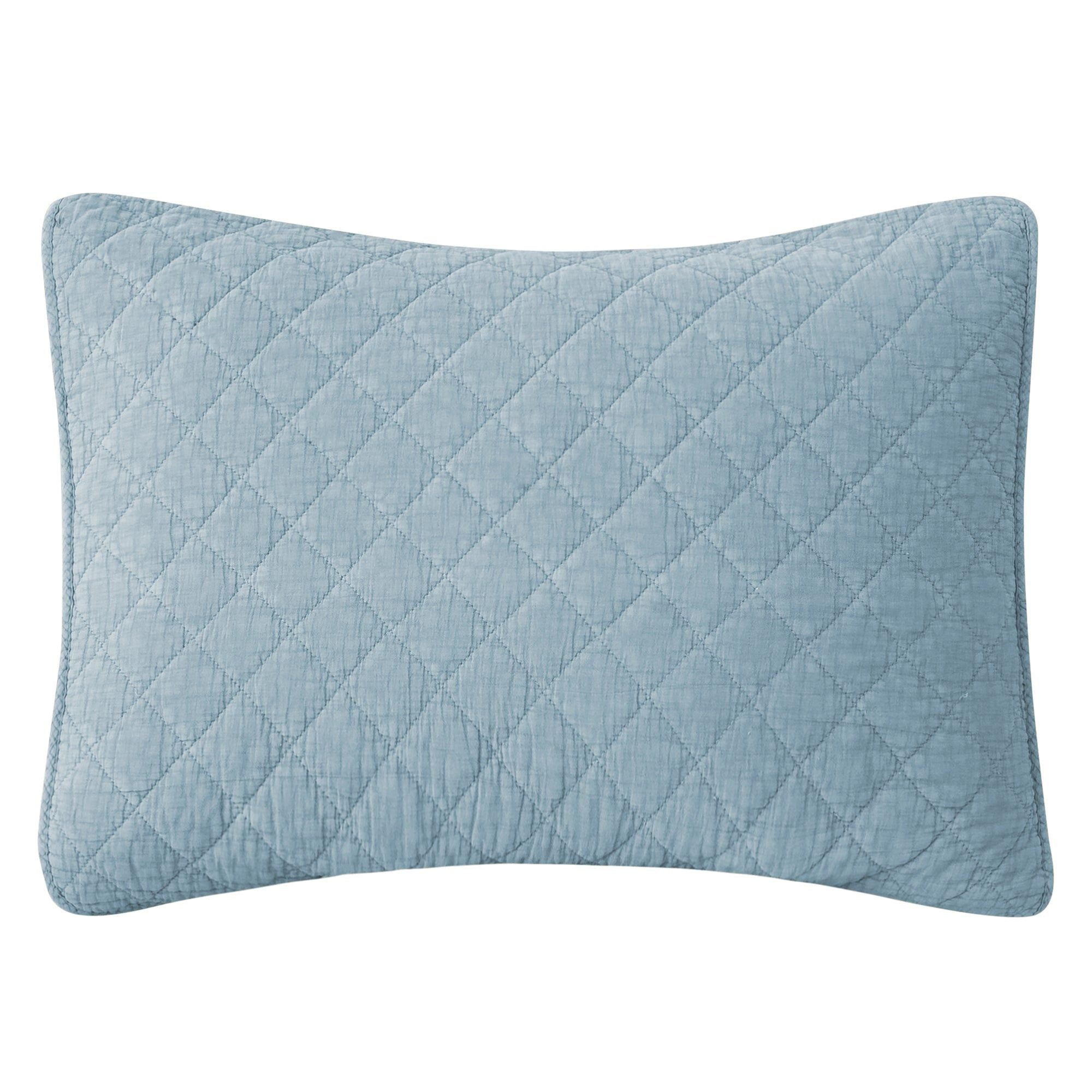 Cotton Gauze - Stonewashed Pillow Sham - Mineral Blue
