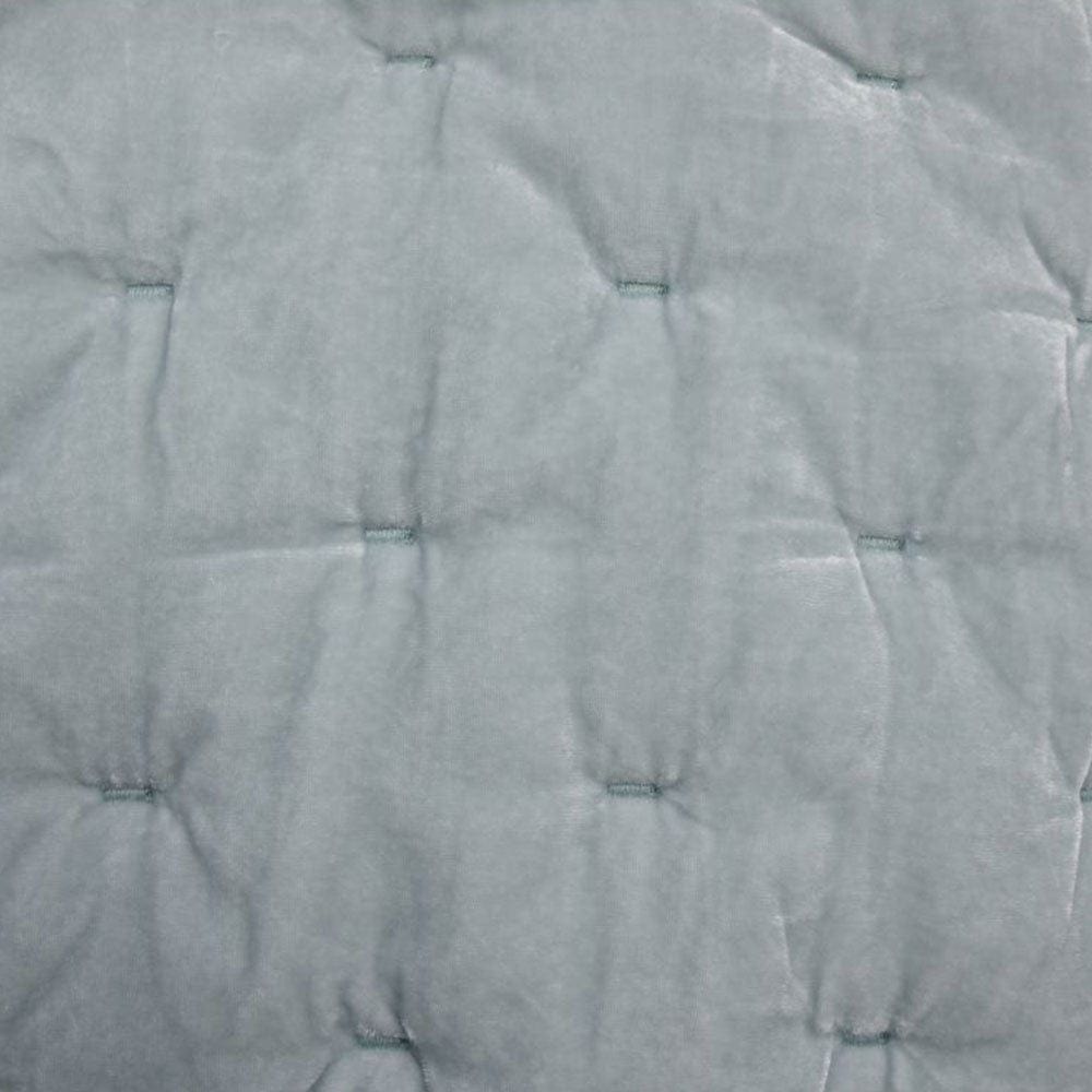Stella - Twin Faux Silk Velvet Pintuck Quilt - Icy Blue