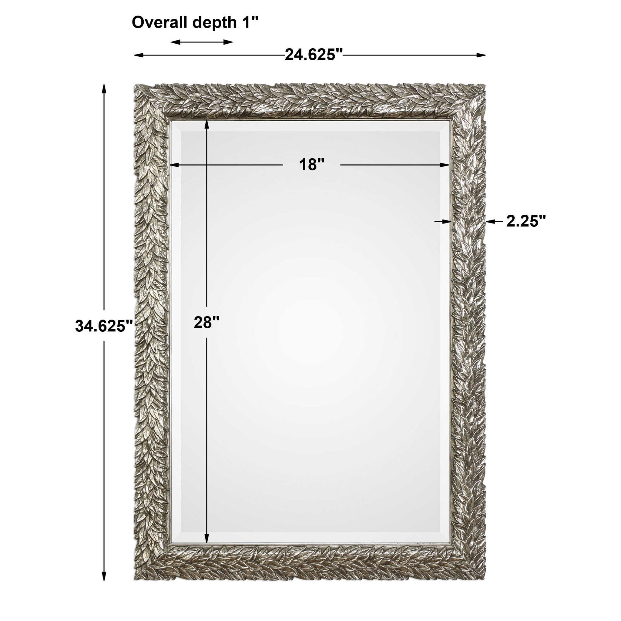 Evelina - Leaves Mirror - Silver