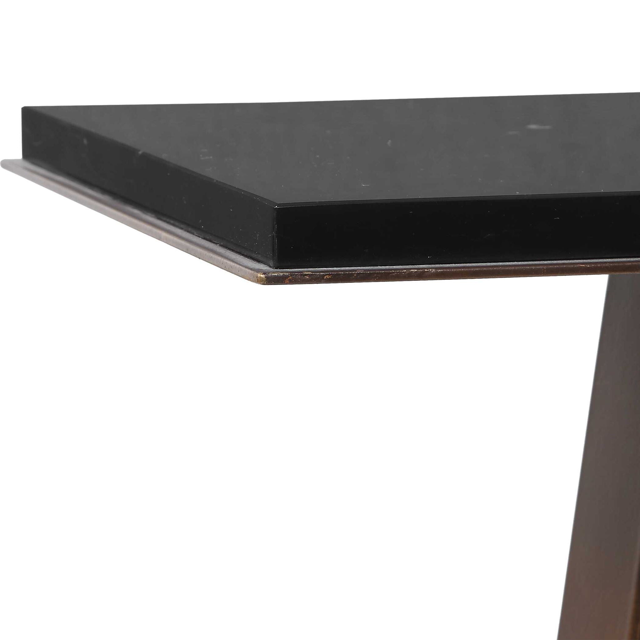 Galloway - Minimalist Accent Table - Black / Bronze