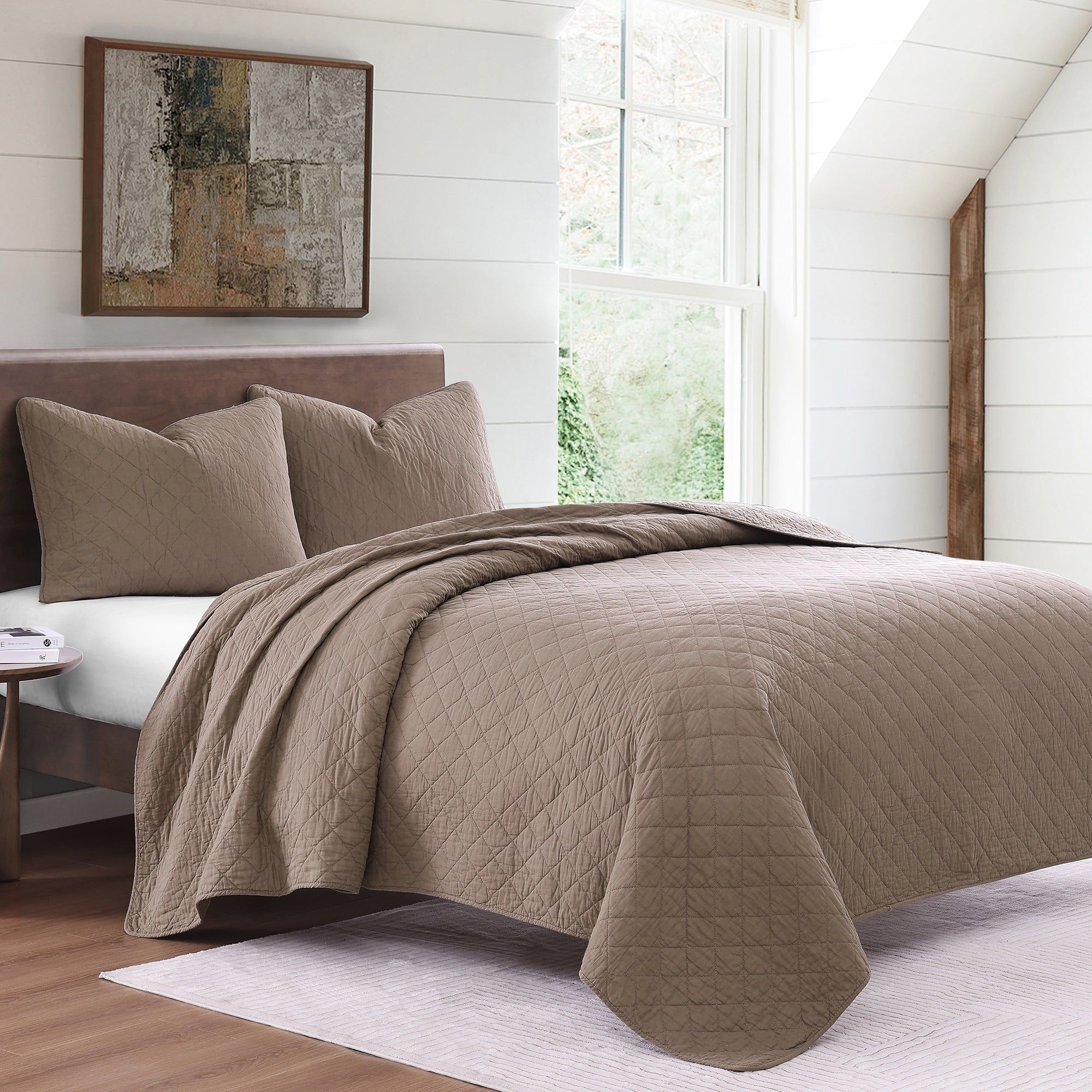 Cotton Comfort - Full/Queen Quilt Set (Set of 3) - Mocha