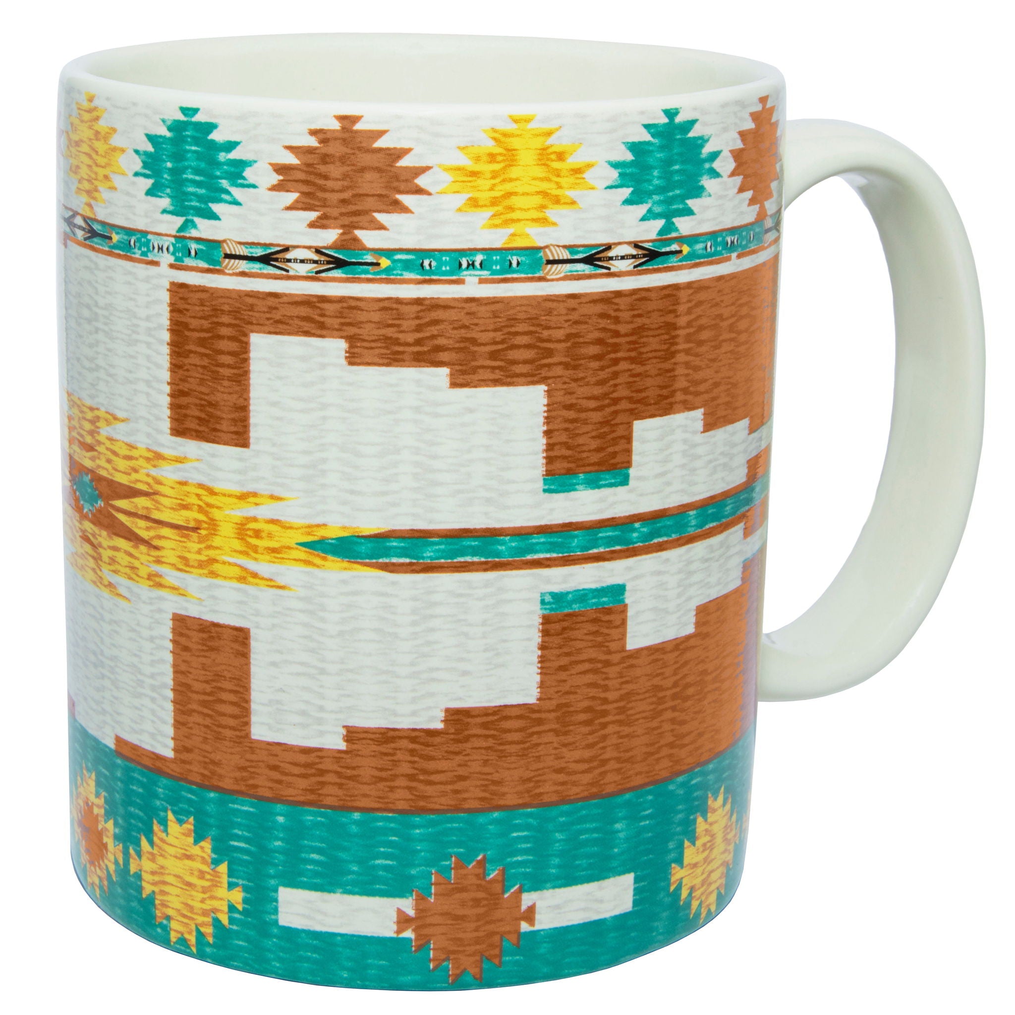 Pueblo - Aztec Mug Set (Set of 4), 2 Per Carton - Brown / Yellow