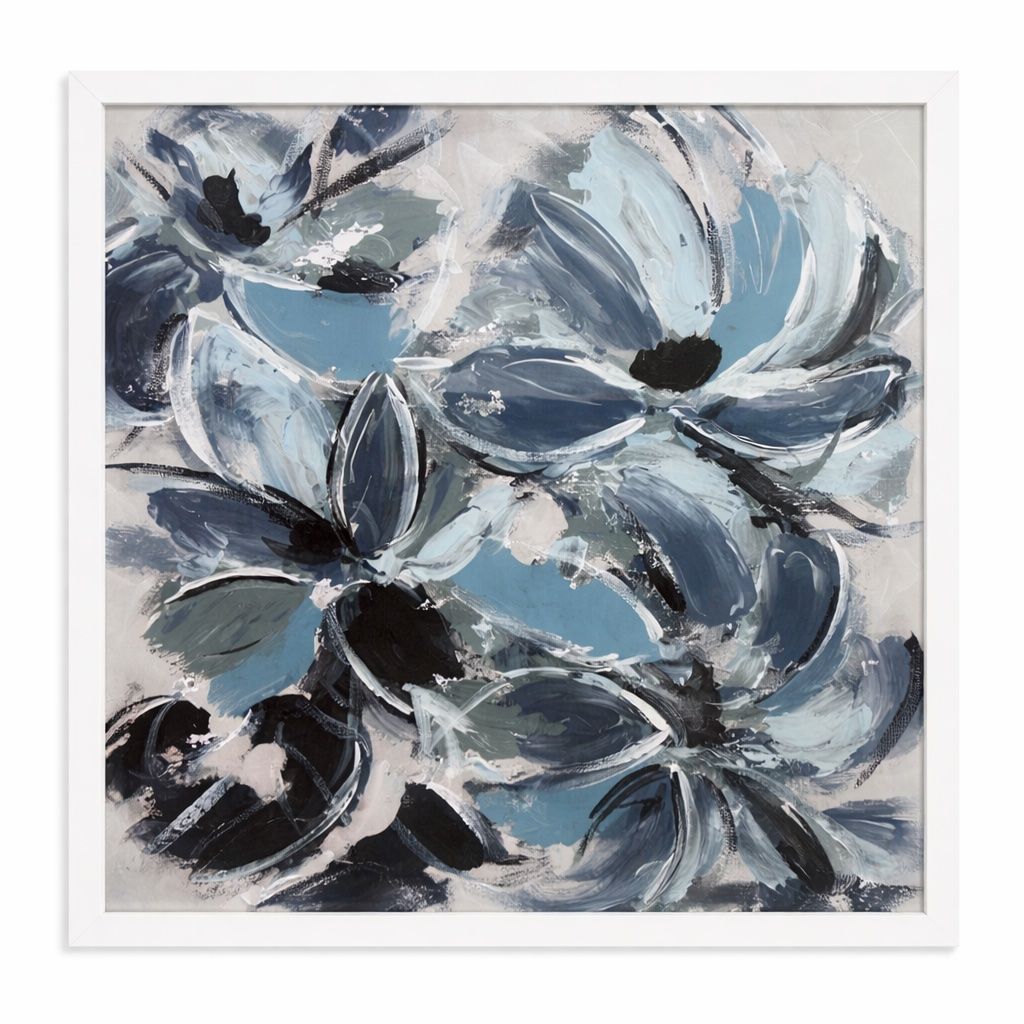 Bloom Blend Framed Print - Blue