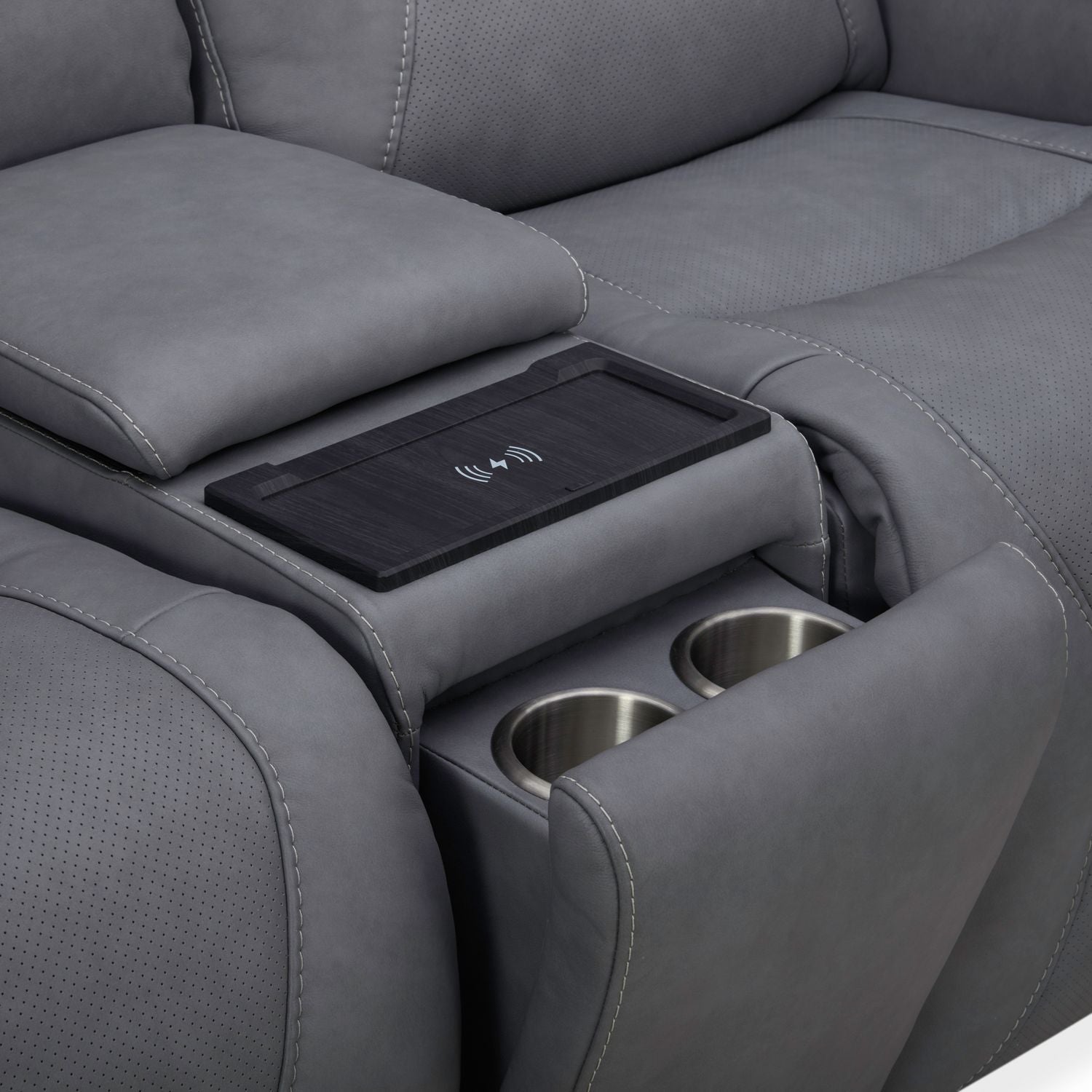 Chapman - Loveseat With Console P2 & ZG - Aline Blue Gray