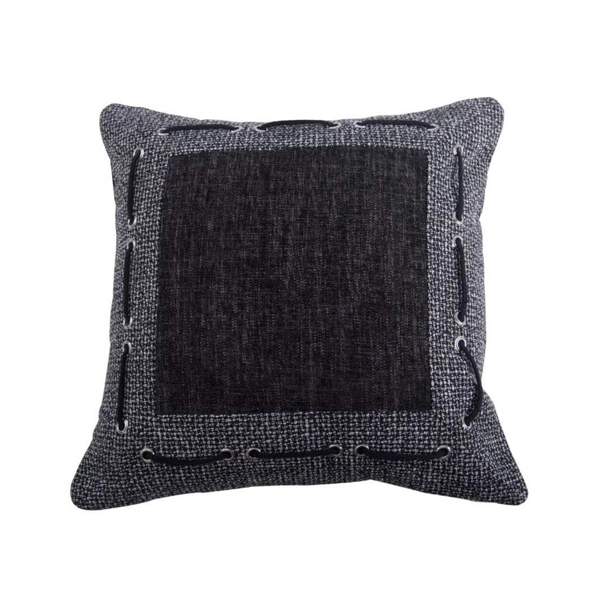 Hamilton - Tweed & Chenille Pillow - Black / Gray