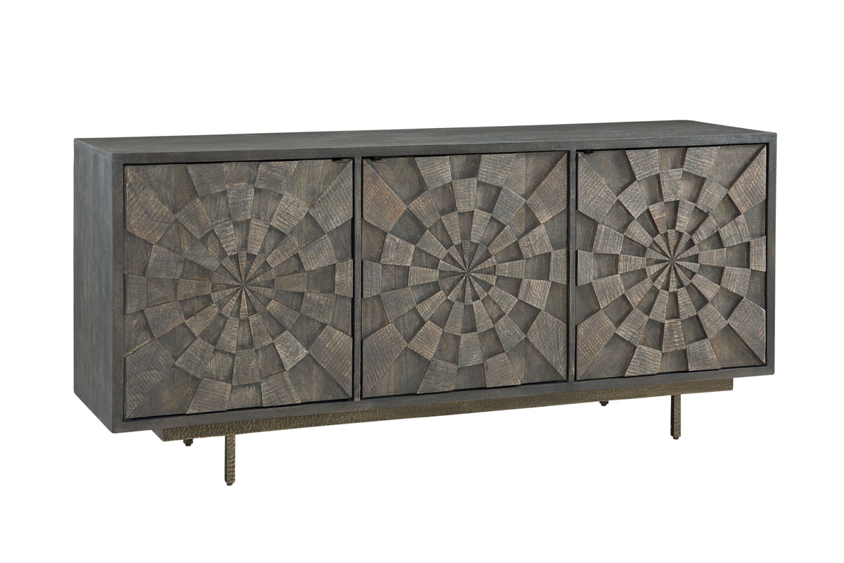 Adrienne - Server - Sandblasted Dark Brown & Antique Gold Metal