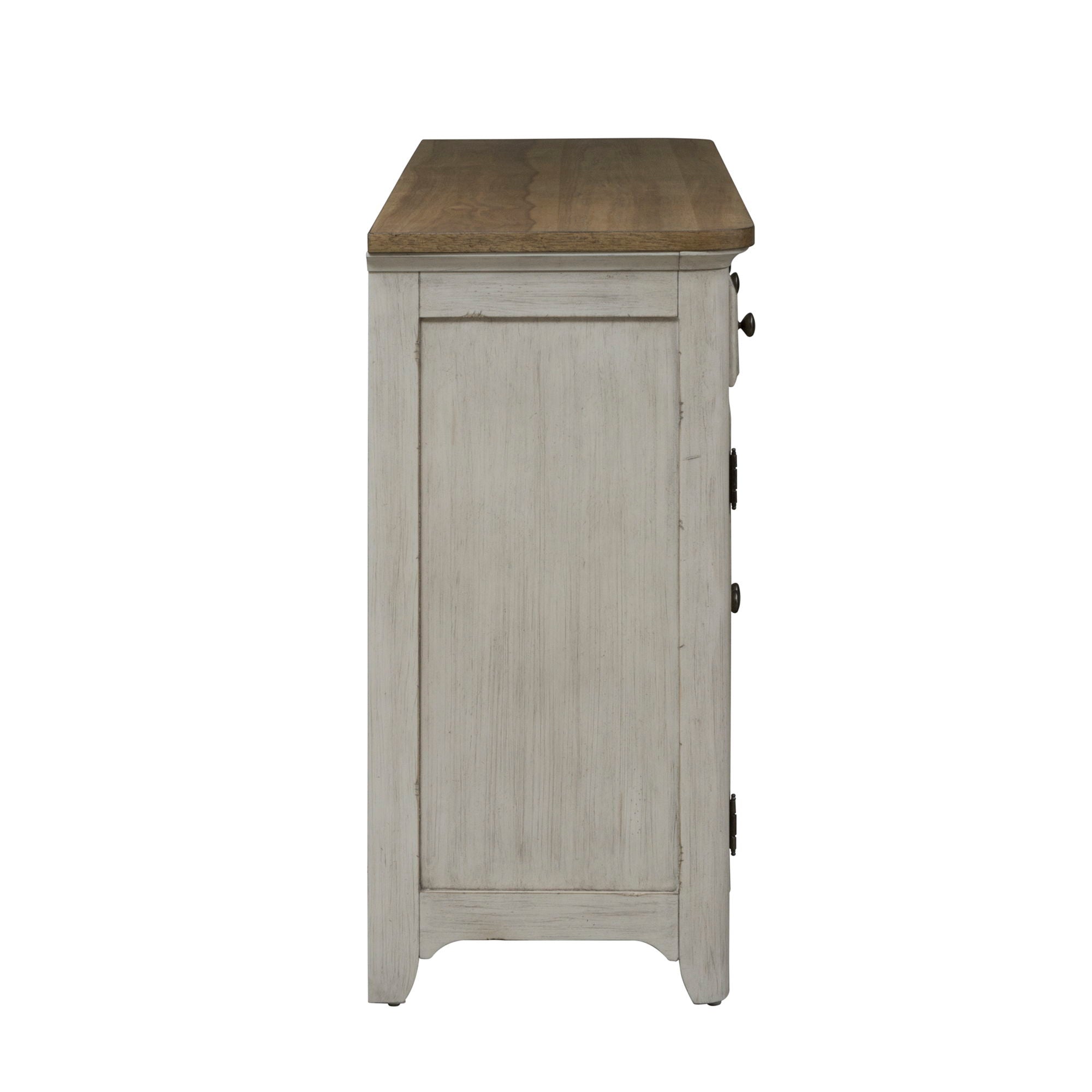 Farmhouse Reimagined - Server - Antique White / Chestnut Tops