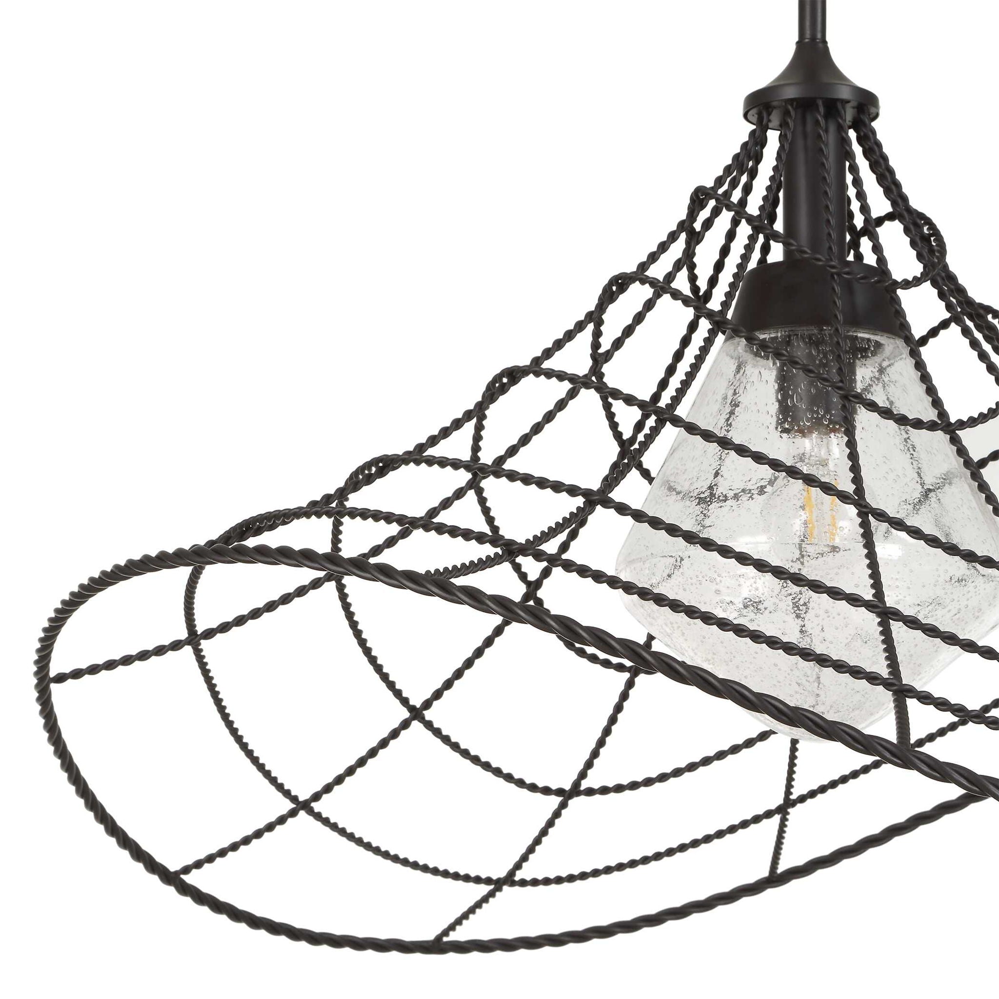 Whirlwind - 1 Light Indoor-Outdoor Pendant - Dark Bronze