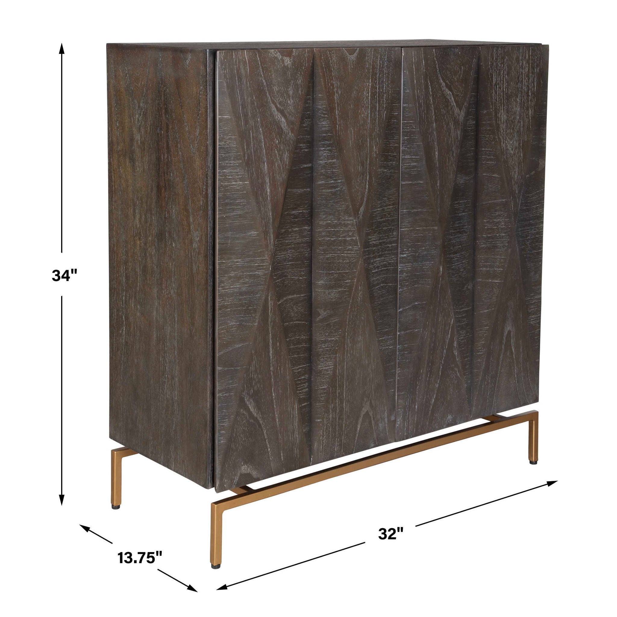 Marico - 2 Door Mindi Cabinet - Dark Brown