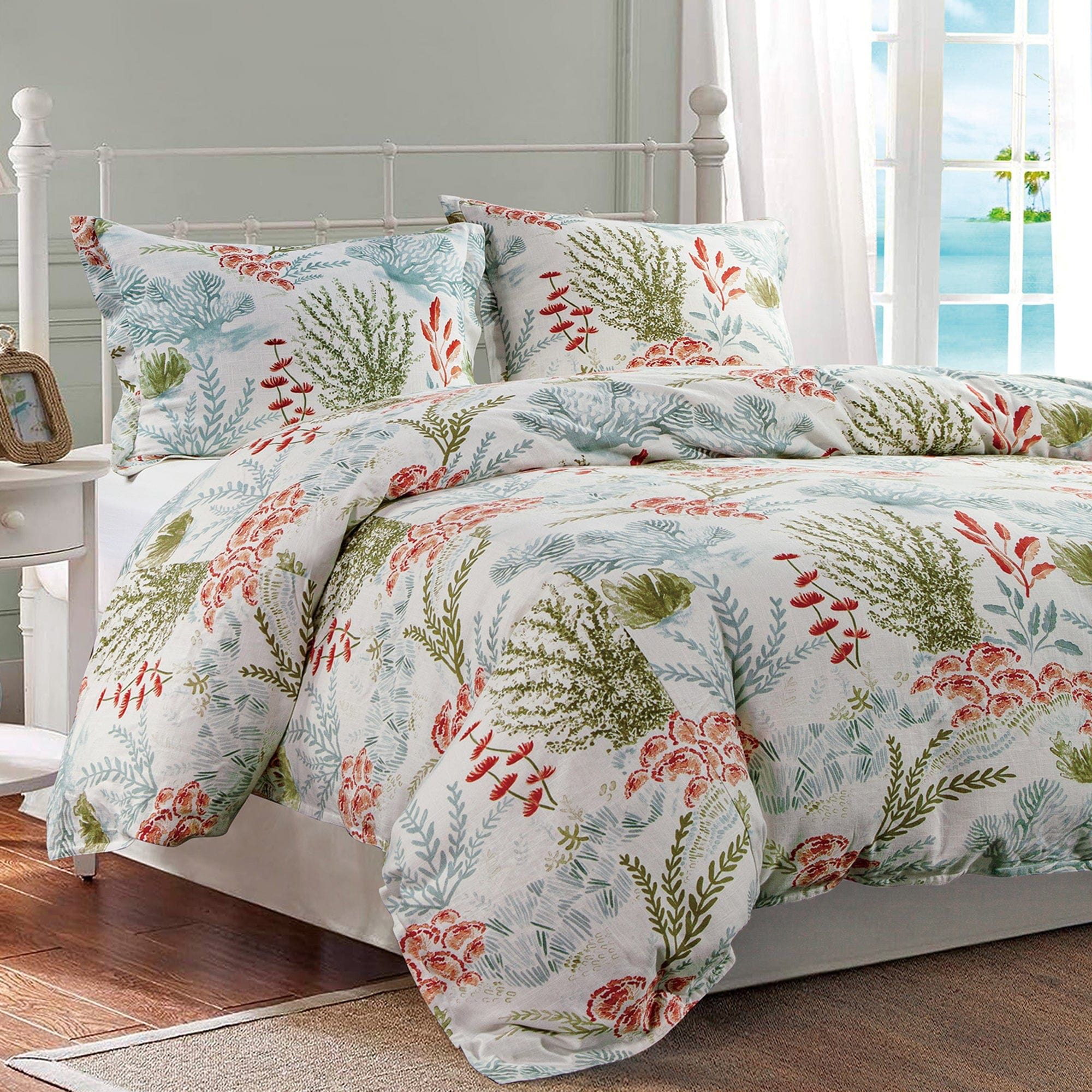 Oceania - Queen Comforter Set (Set of 3) - Coral