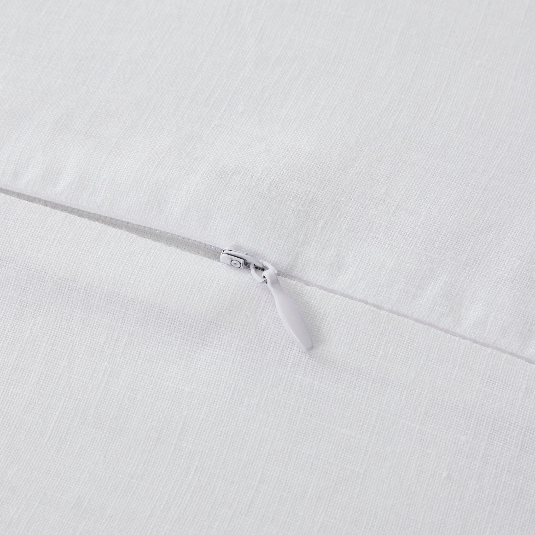 100% French Flax Linen - Queen Duvet Cover Set (Set of 3) - White