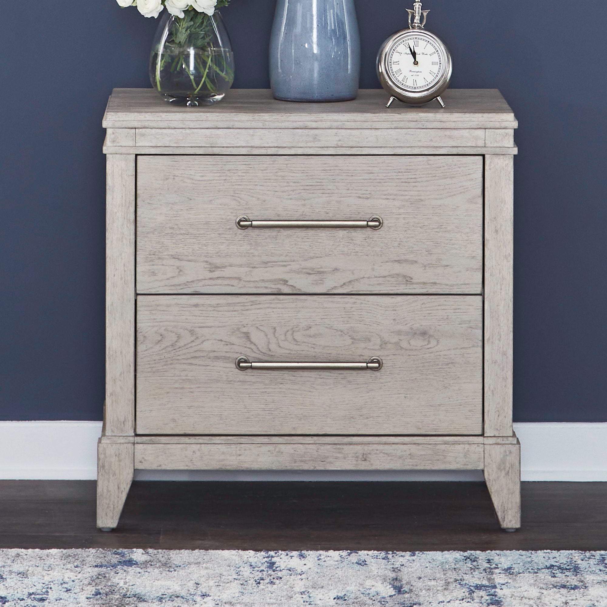 New Haven - Nightstand With Charging Station - Sanctuary White