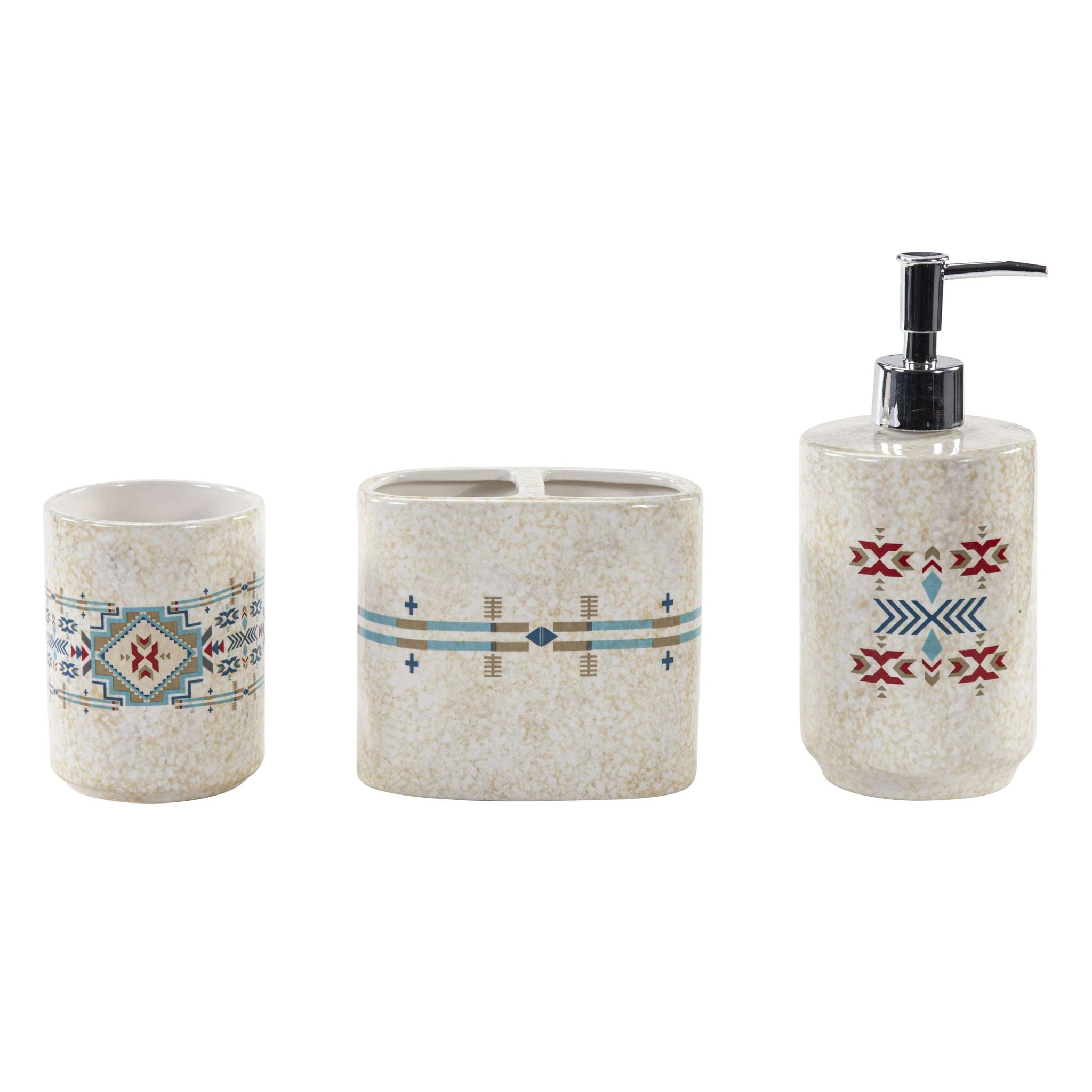 Spirit Valley - Ceramic Countertop Bathroom Set (Set of 3), 4 Per Carton - Cream