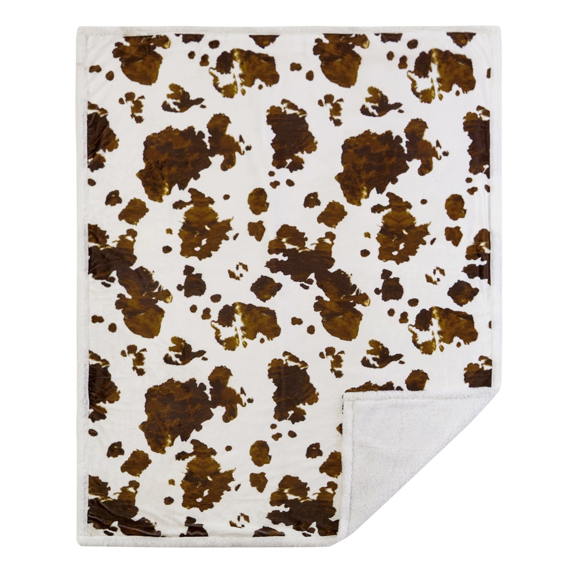 Campfire - Elsa Cowhide Campfire Sherpa Throw 6 Per Carton - Chocolate