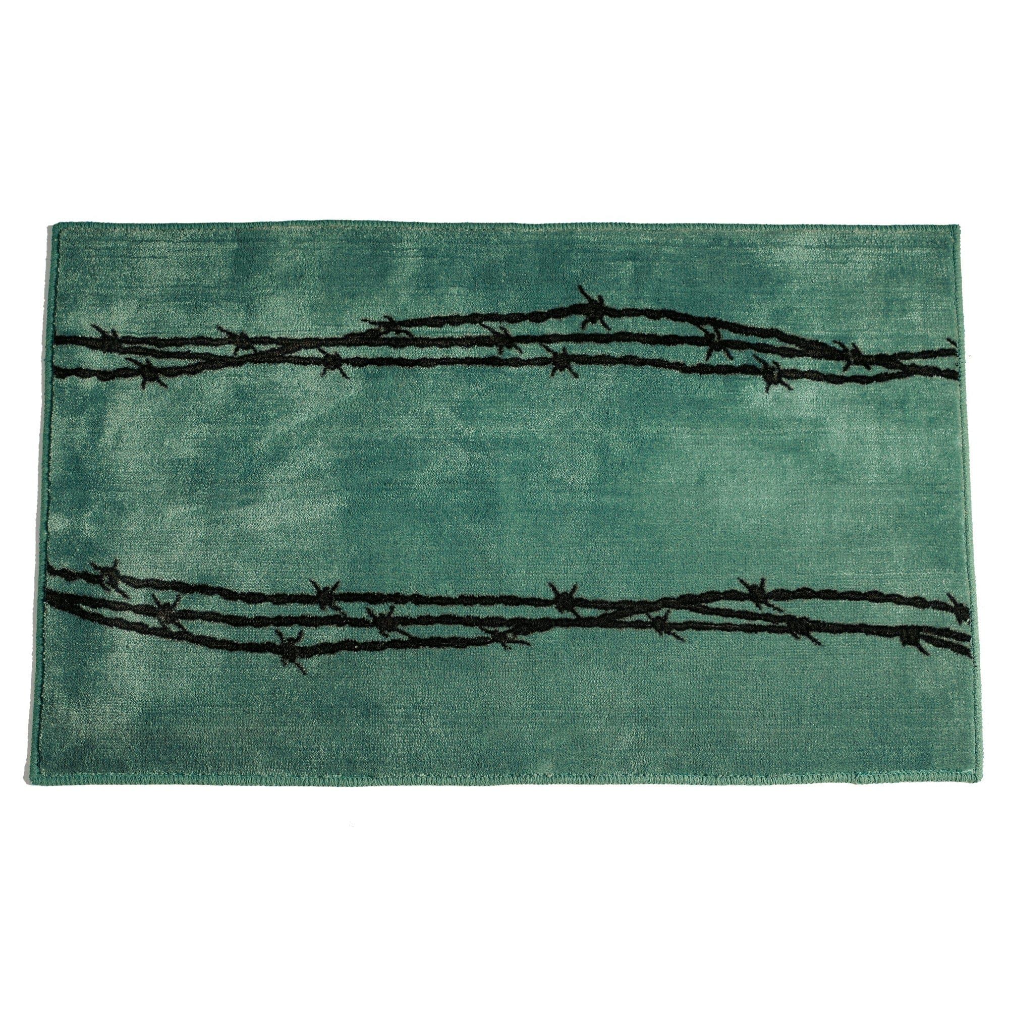 Rustic Barbwire - Barbwire Print Rug 2 Per Carton - Turquoise