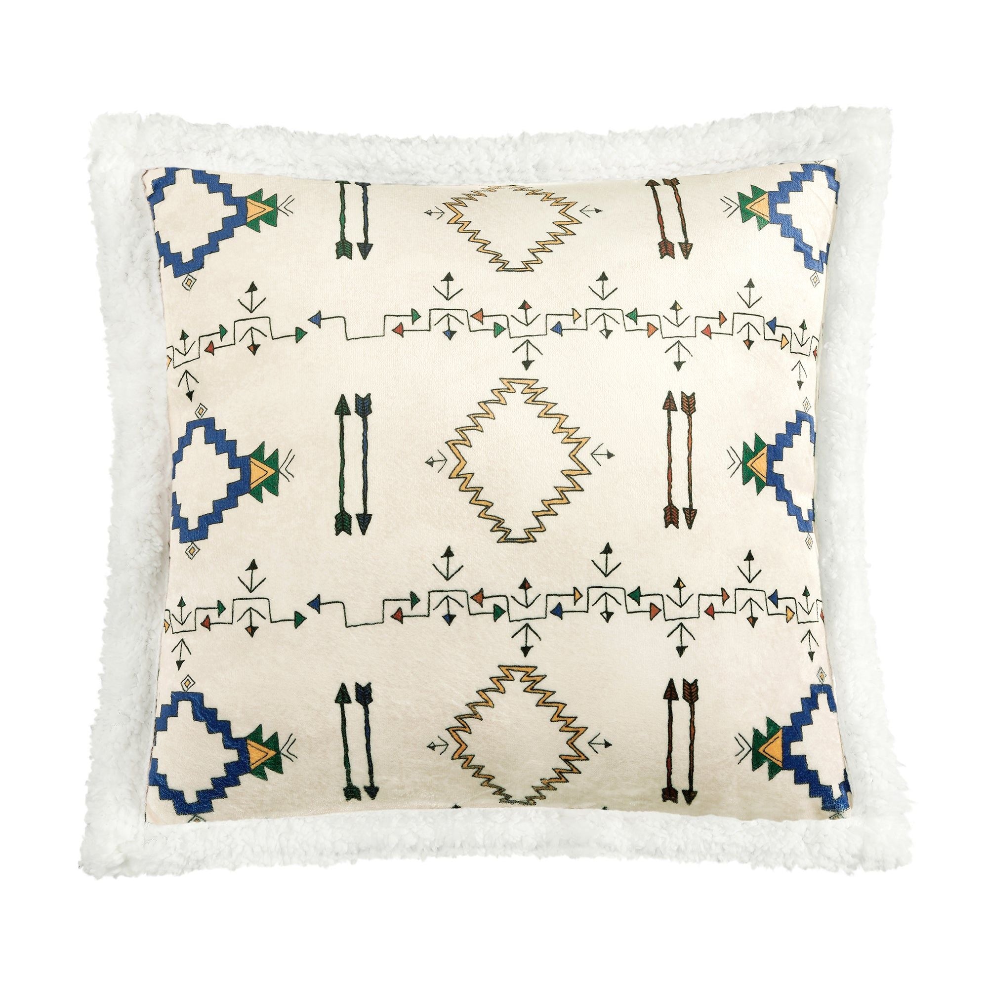 Campfire - Arrow Campfire Sherpa Pillow 6 Per Carton - Multi Color