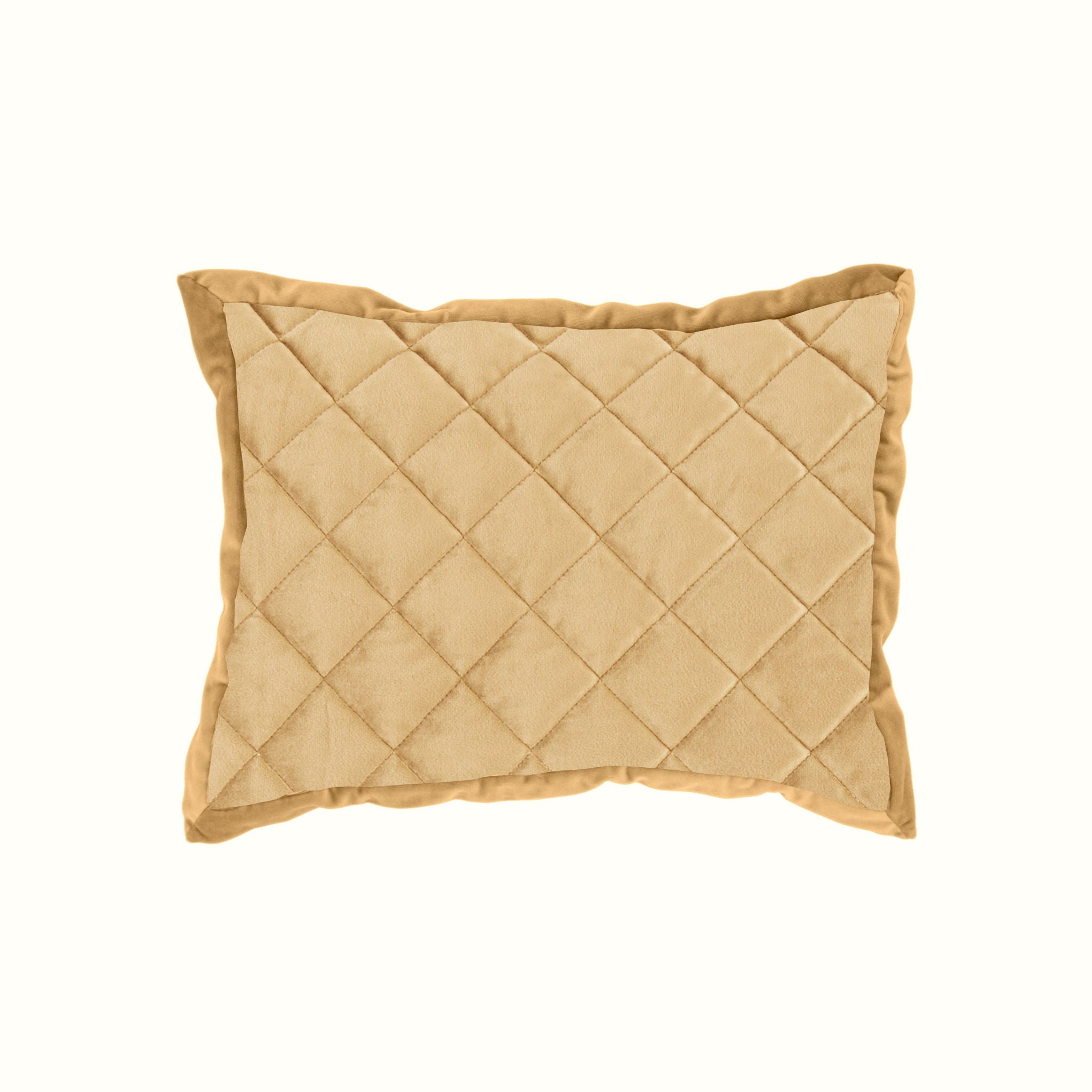 Velvet Diamond - Quilted Boudoir Pillow - Gold