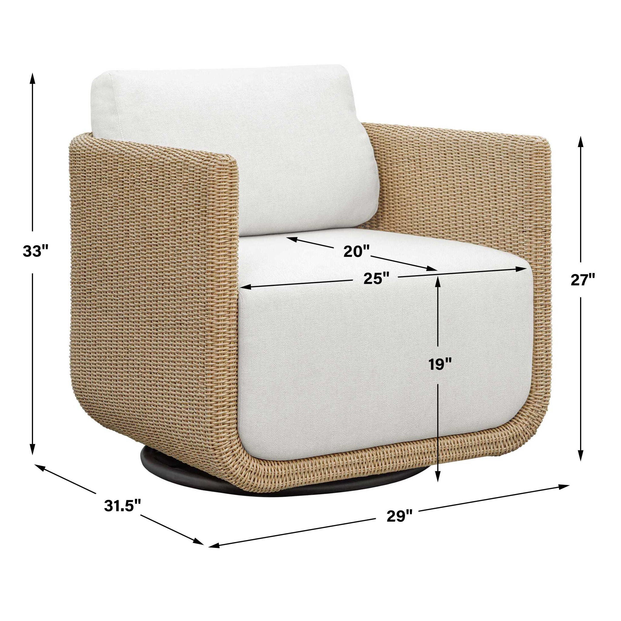 Santorini - Outdoor Swivel Lounge Chair - Brown