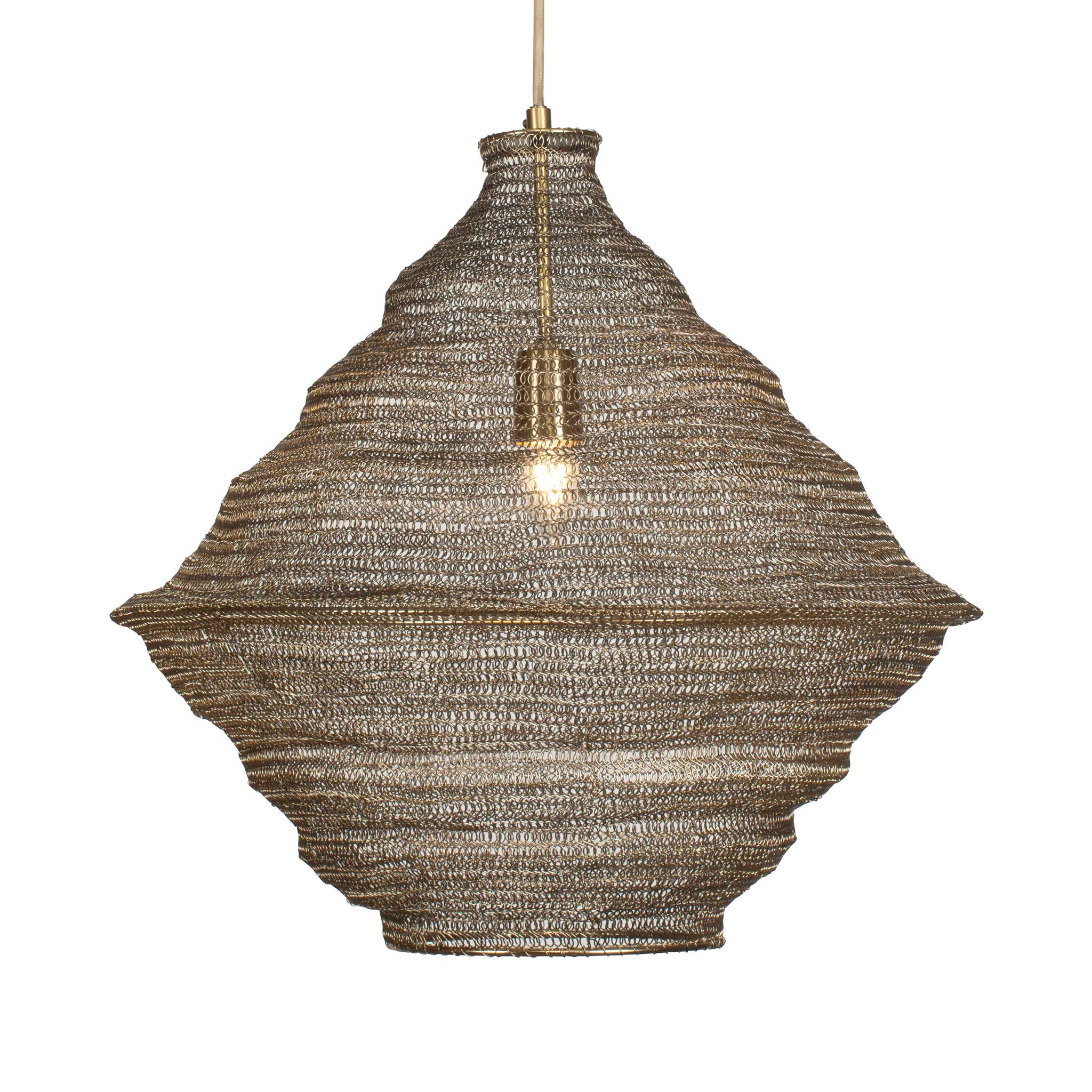 Sigh - Woven Brass 1 Light Pendant - Brass