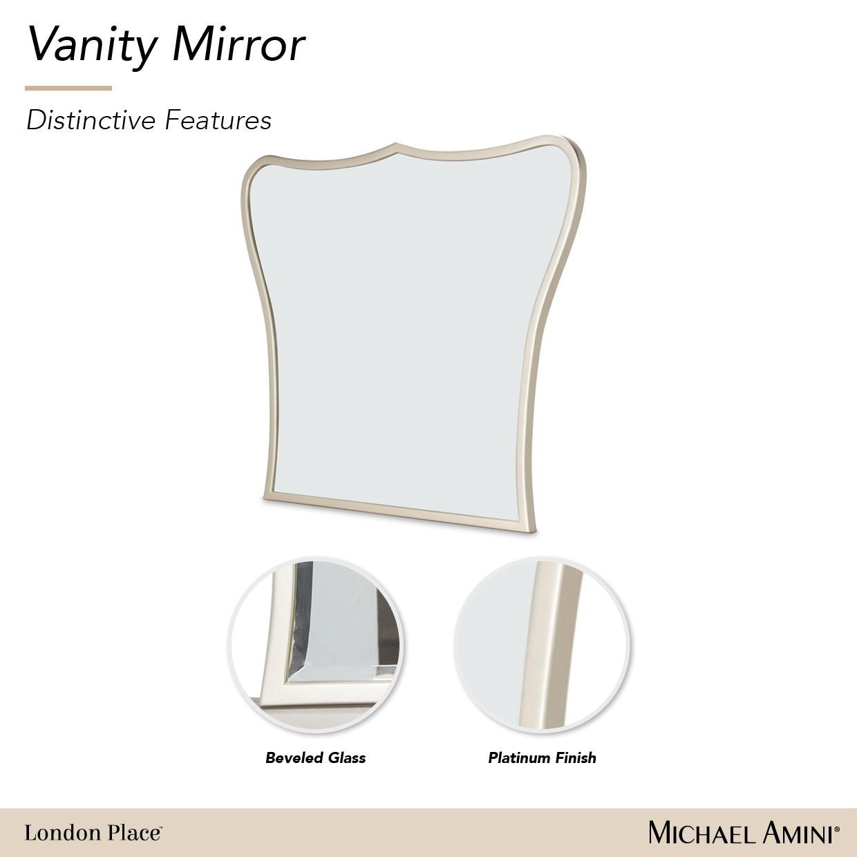 London Place - Vanity Mirror - Creamy Pearl