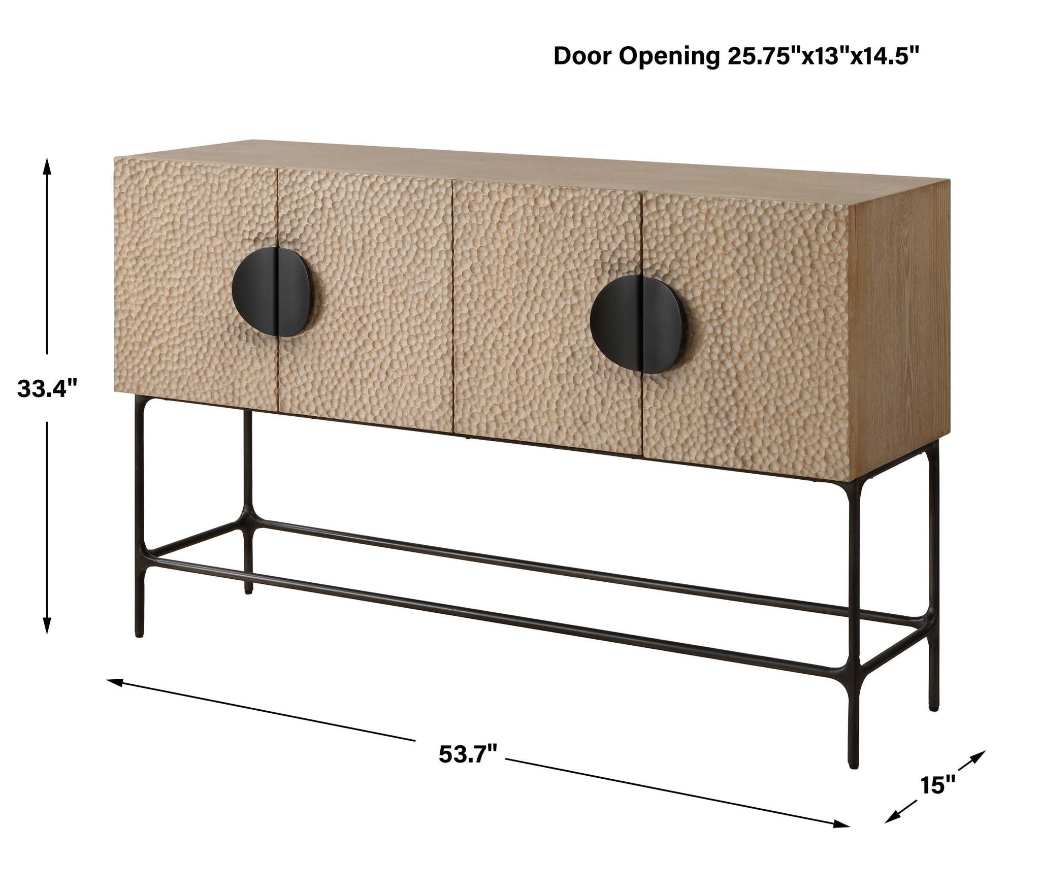 Lunar - 4 Door Elm Wood Cabinet